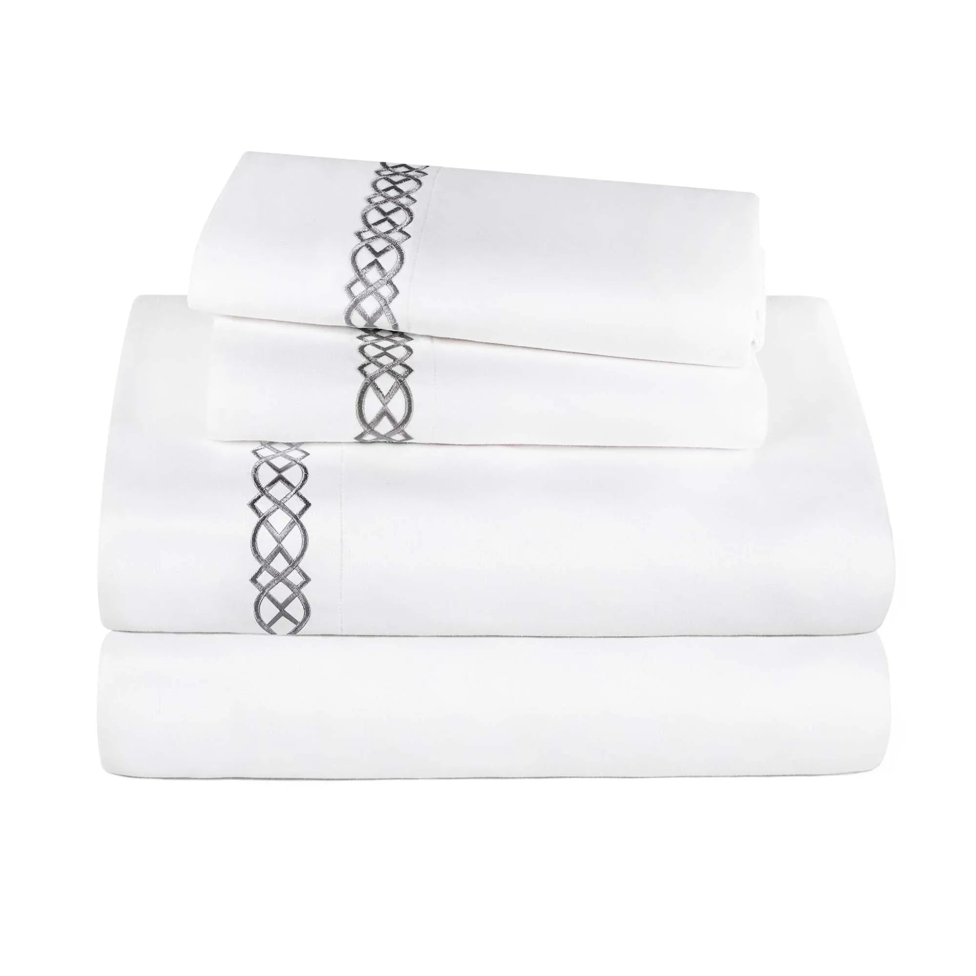 1000 Thread Count Egyptian Cotton Sateen Embroidered Sheet Set - Egyptian Cotton Sheet Set by Superior Brand