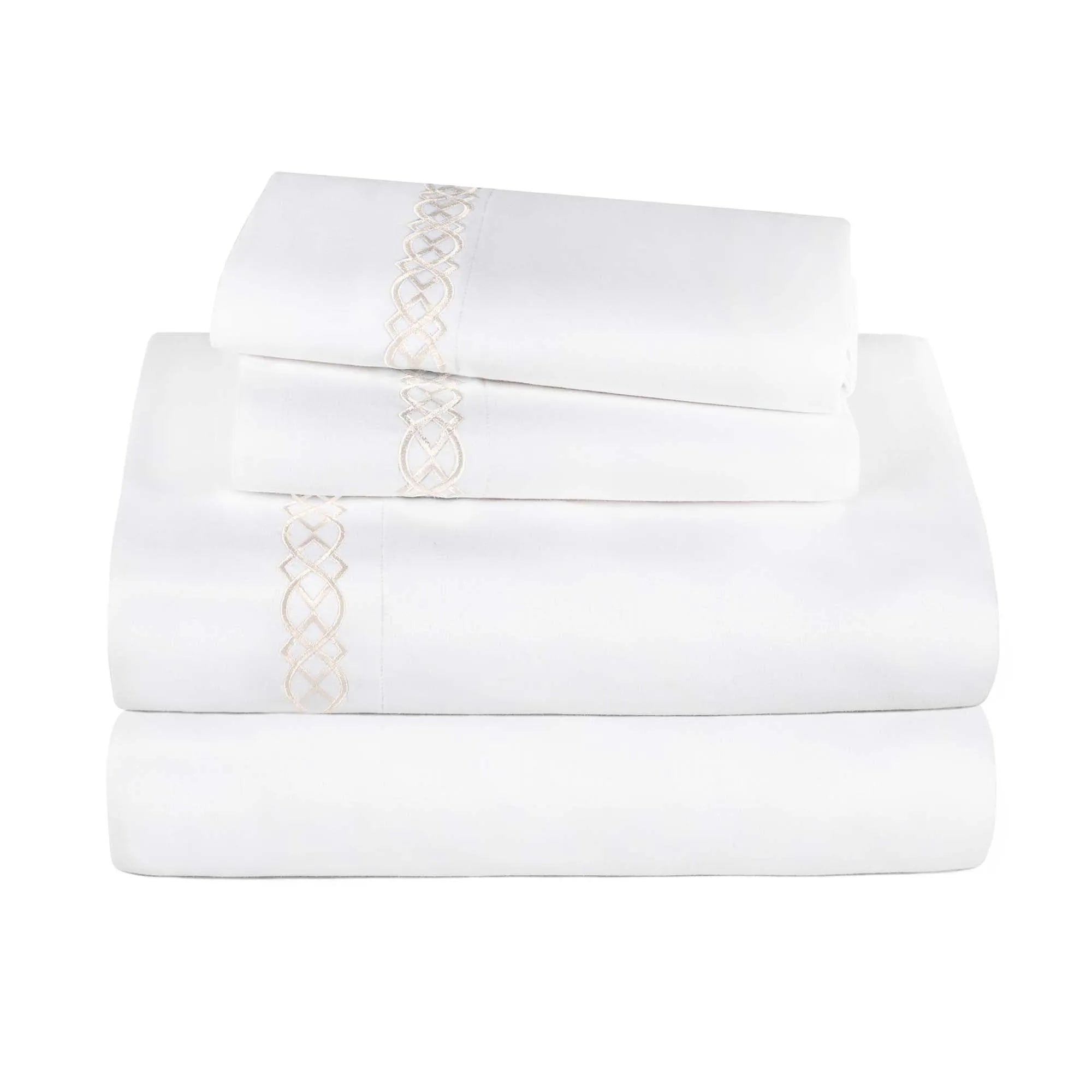 1000 Thread Count Egyptian Cotton Sateen Embroidered Sheet Set - Egyptian Cotton Sheet Set by Superior Brand