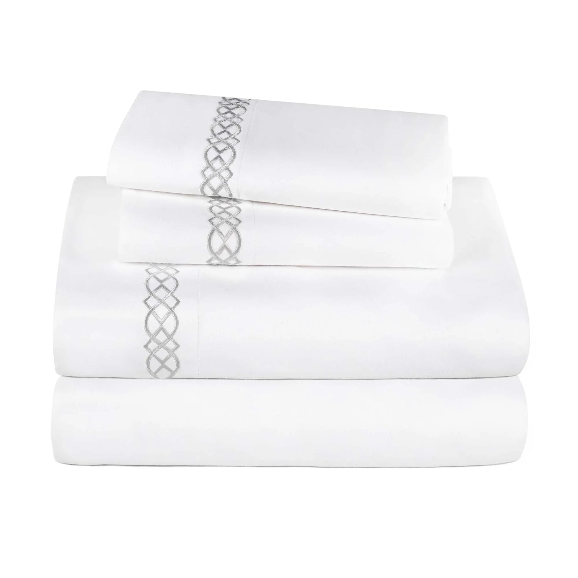 1000 Thread Count Egyptian Cotton Sateen Embroidered Sheet Set - Egyptian Cotton Sheet Set by Superior Brand