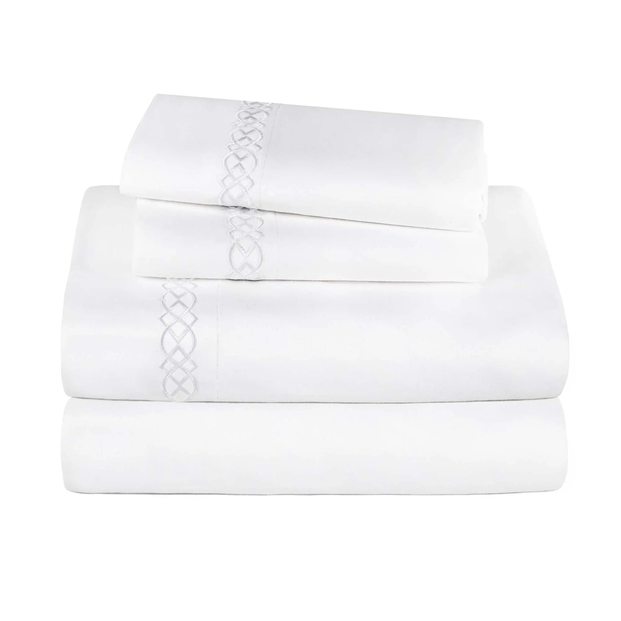 1000 Thread Count Egyptian Cotton Sateen Embroidered Sheet Set - Egyptian Cotton Sheet Set by Superior Brand