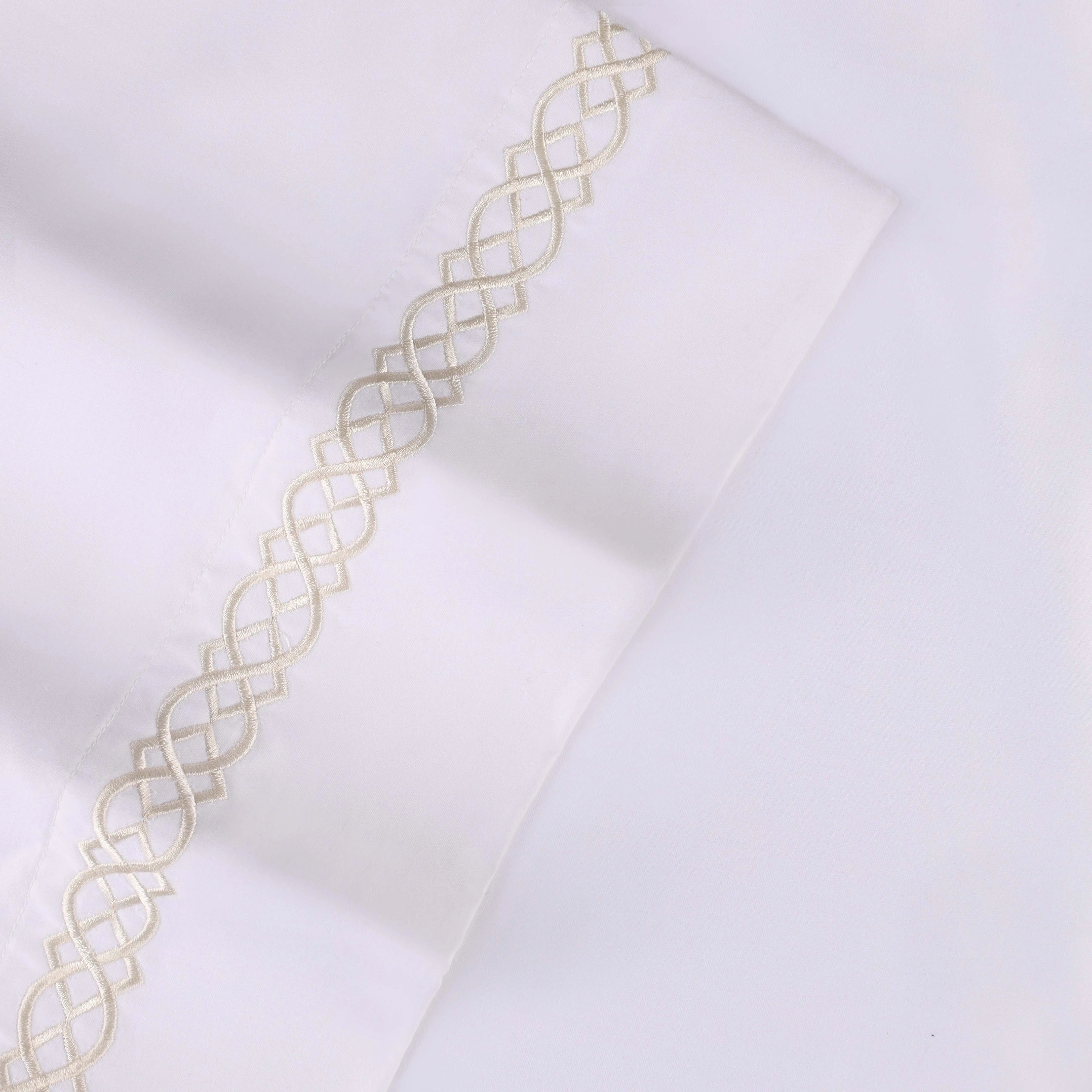 1000 Thread Count Egyptian Cotton Sateen Embroidered Sheet Set - Egyptian Cotton Sheet Set by Superior Brand