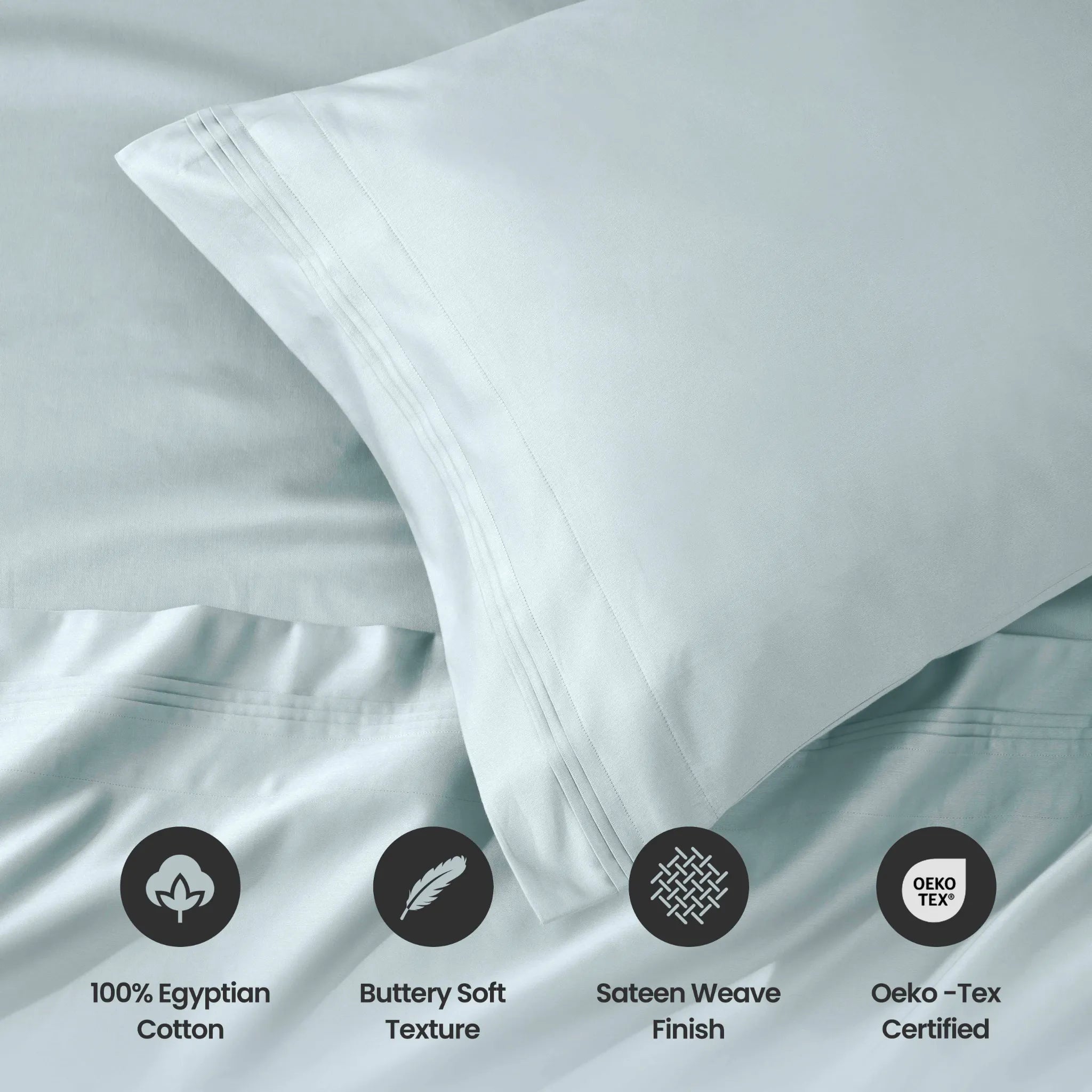 1000 Thread Count Egyptian Cotton Solid Pillowcase Set - Egyptian Cotton Pillowcases by Superior Brand