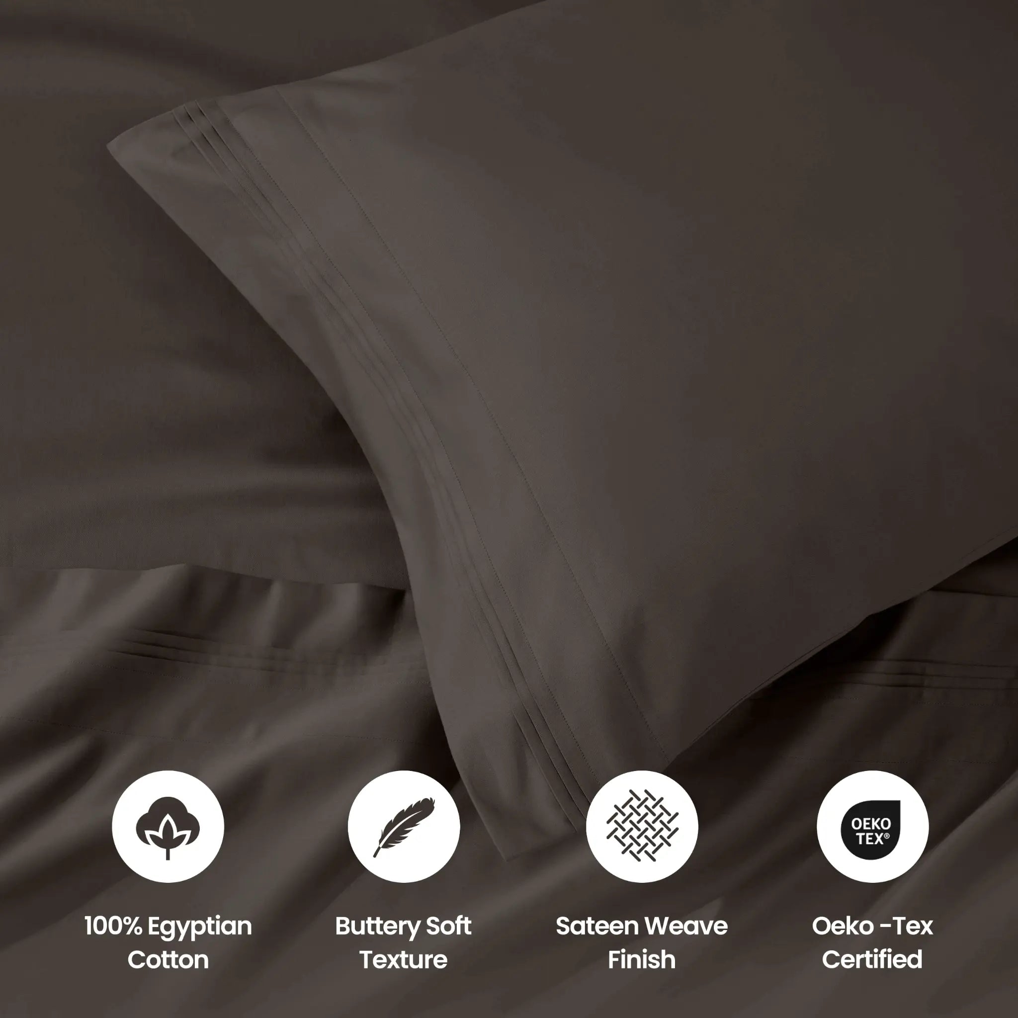 100% Egyptian Cotton 1000 Thread Count Solid Pillowcase Set - Egyptian Cotton Pillowcases by Superior Brand