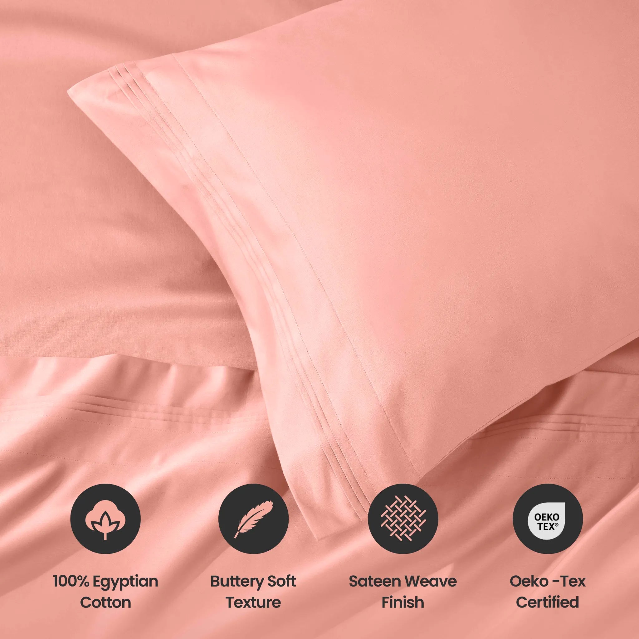 1000 Thread Count Egyptian Cotton Solid Pillowcase Set - Egyptian Cotton Pillowcases by Superior Brand