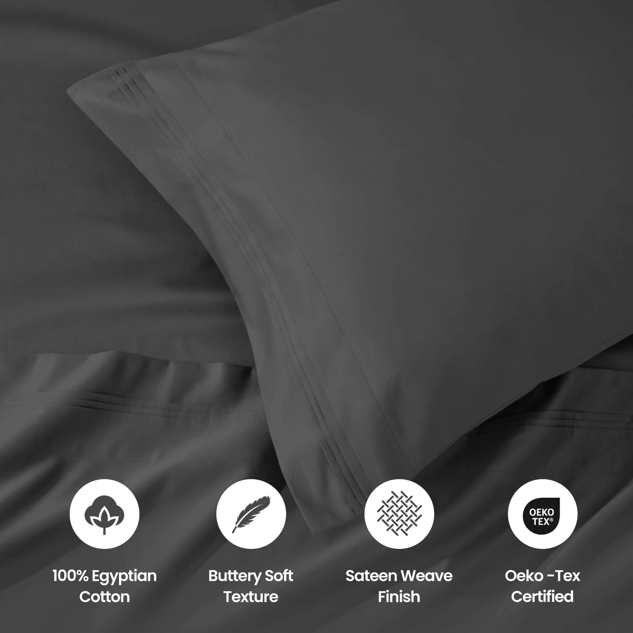 1000 Thread Count Egyptian Cotton Solid Pillowcase Set - Egyptian Cotton Pillowcases by Superior Brand