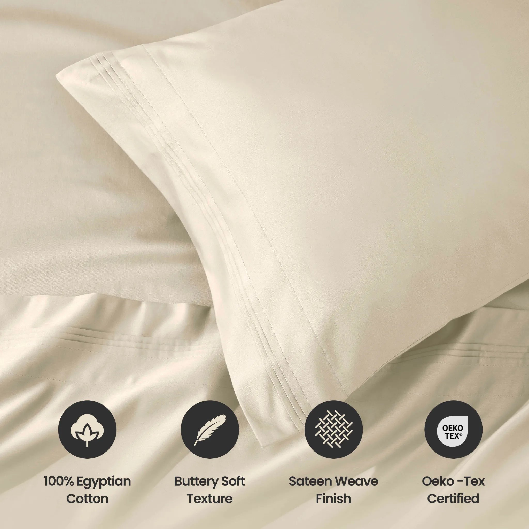 1000 Thread Count Egyptian Cotton Solid Pillowcase Set - Egyptian Cotton Pillowcases by Superior Brand