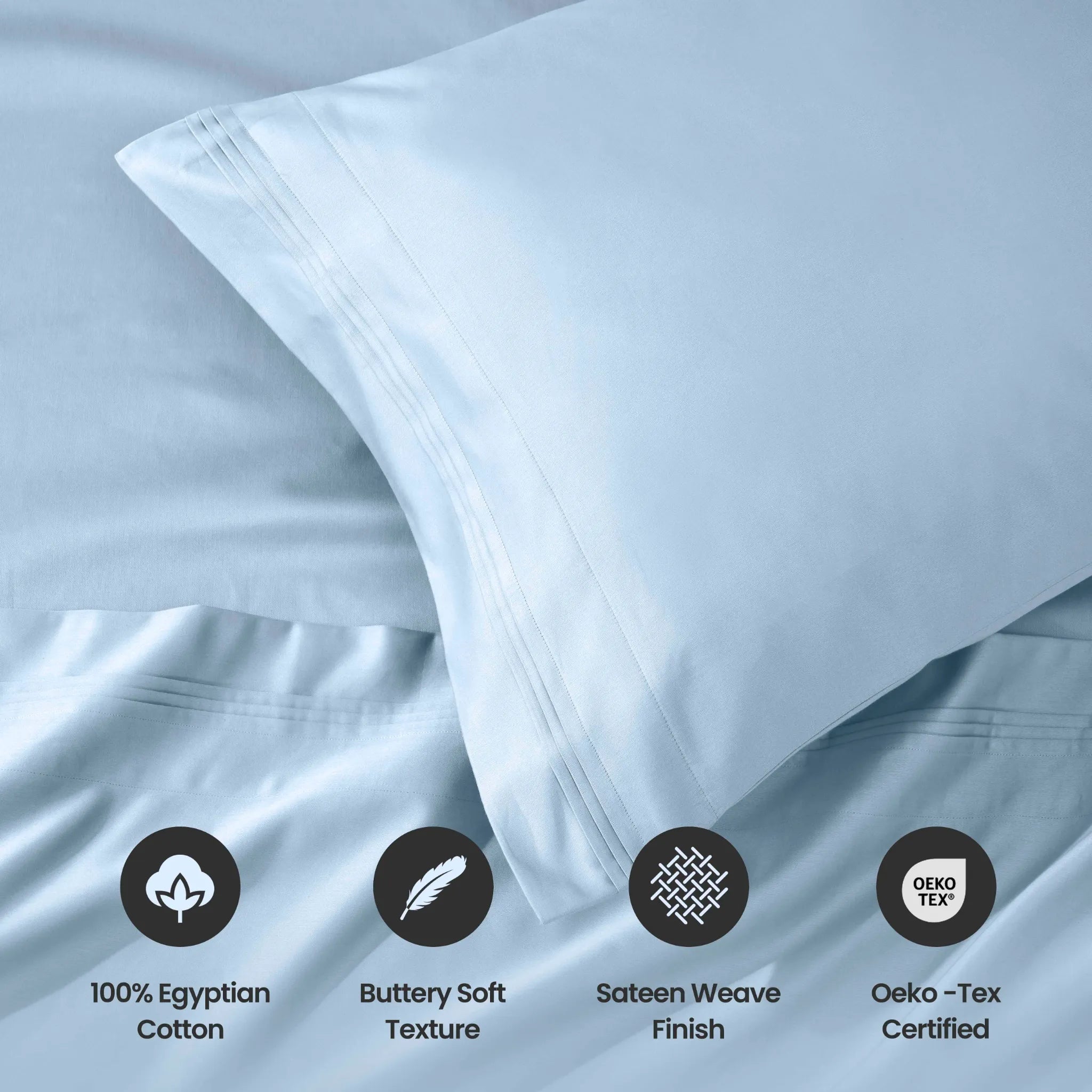 1000 Thread Count Egyptian Cotton Solid Pillowcase Set - Egyptian Cotton Pillowcases by Superior Brand