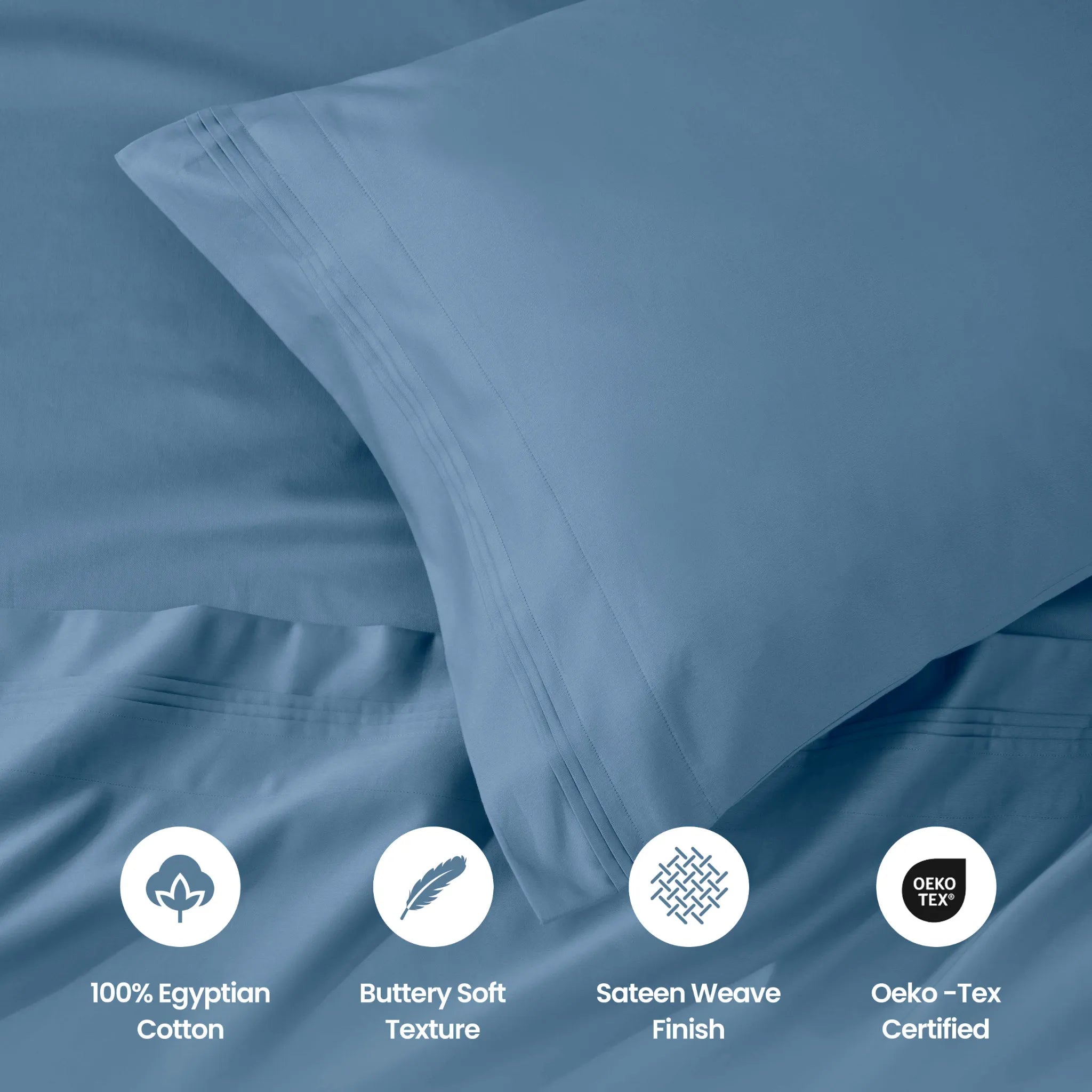 1000 Thread Count Egyptian Cotton Solid Pillowcase Set - Egyptian Cotton Pillowcases by Superior Brand