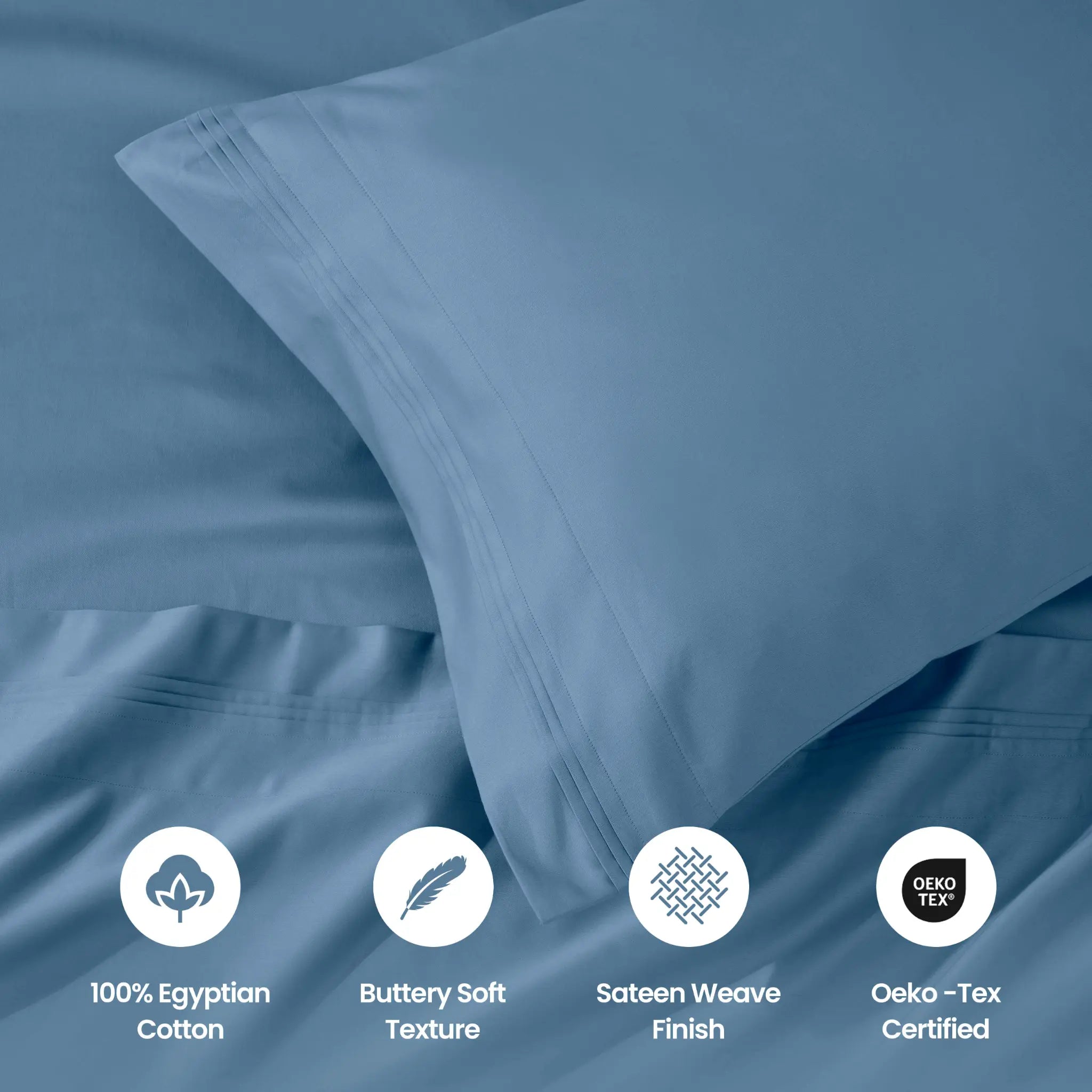 100% Egyptian Cotton 1000 Thread Count Solid Pillowcase Set - Egyptian Cotton Pillowcases by Superior Brand