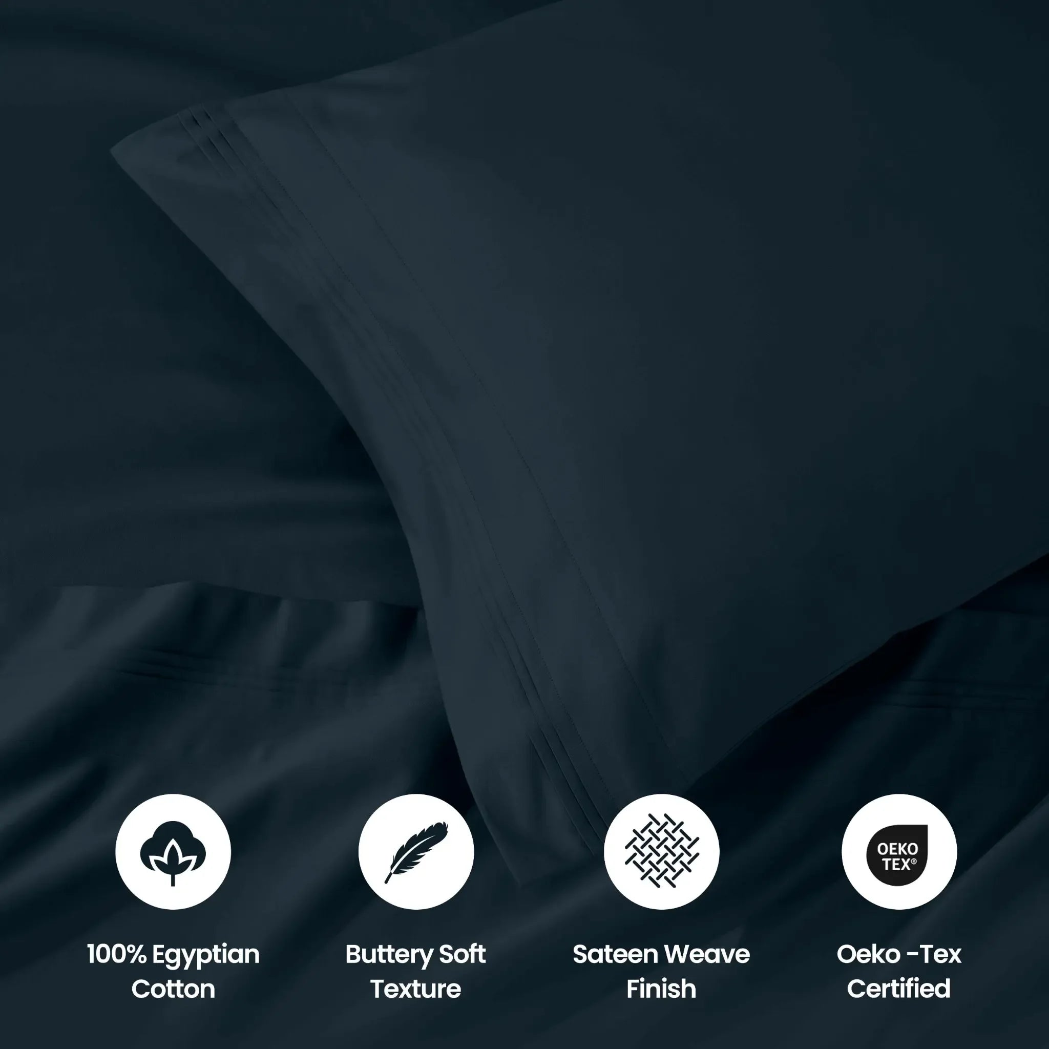 1000 Thread Count Egyptian Cotton Sateen Sheet Set - Egyptian Cotton Sheet Set by Superior Brand