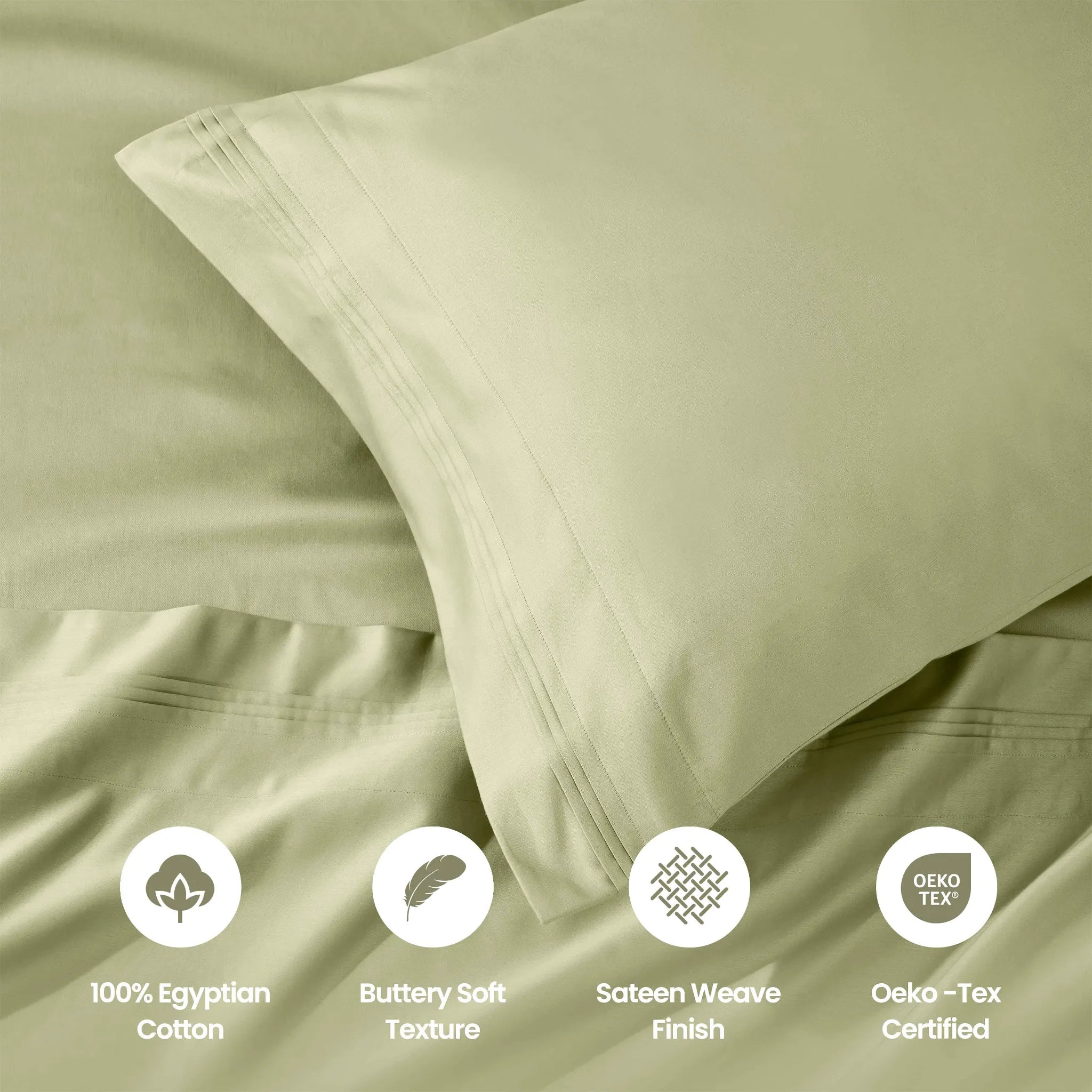 1000 Thread Count Egyptian Cotton Solid Pillowcase Set - Egyptian Cotton Pillowcases by Superior Brand