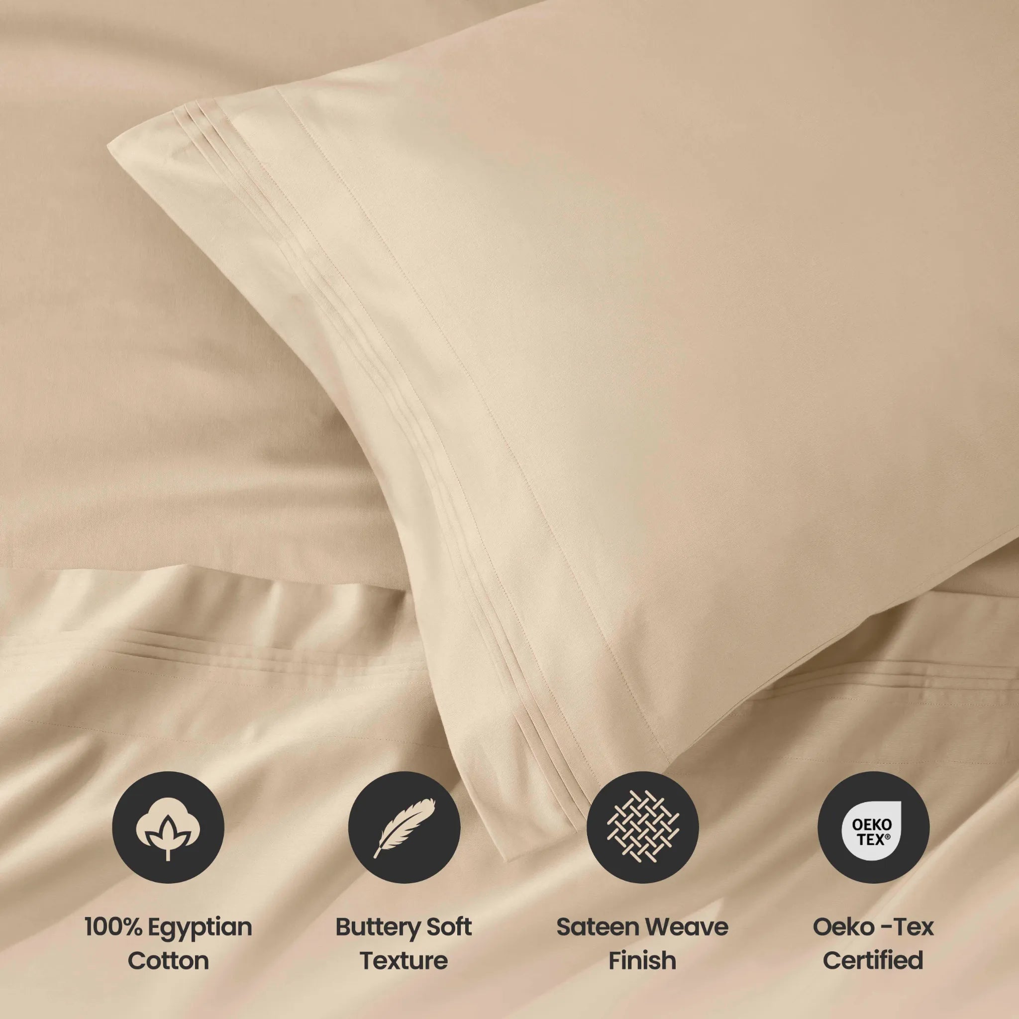 1000 Thread Count Egyptian Cotton Solid Pillowcase Set - Egyptian Cotton Pillowcases by Superior Brand