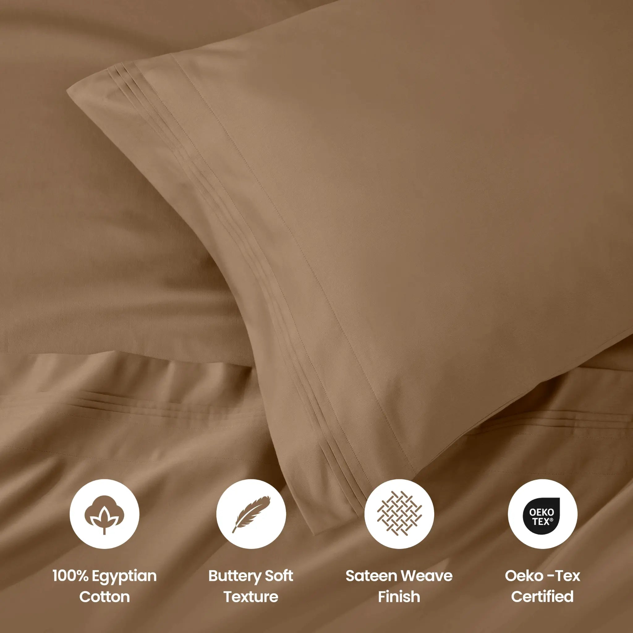 100% Egyptian Cotton 1000 Thread Count Solid Pillowcase Set - Egyptian Cotton Pillowcases by Superior Brand