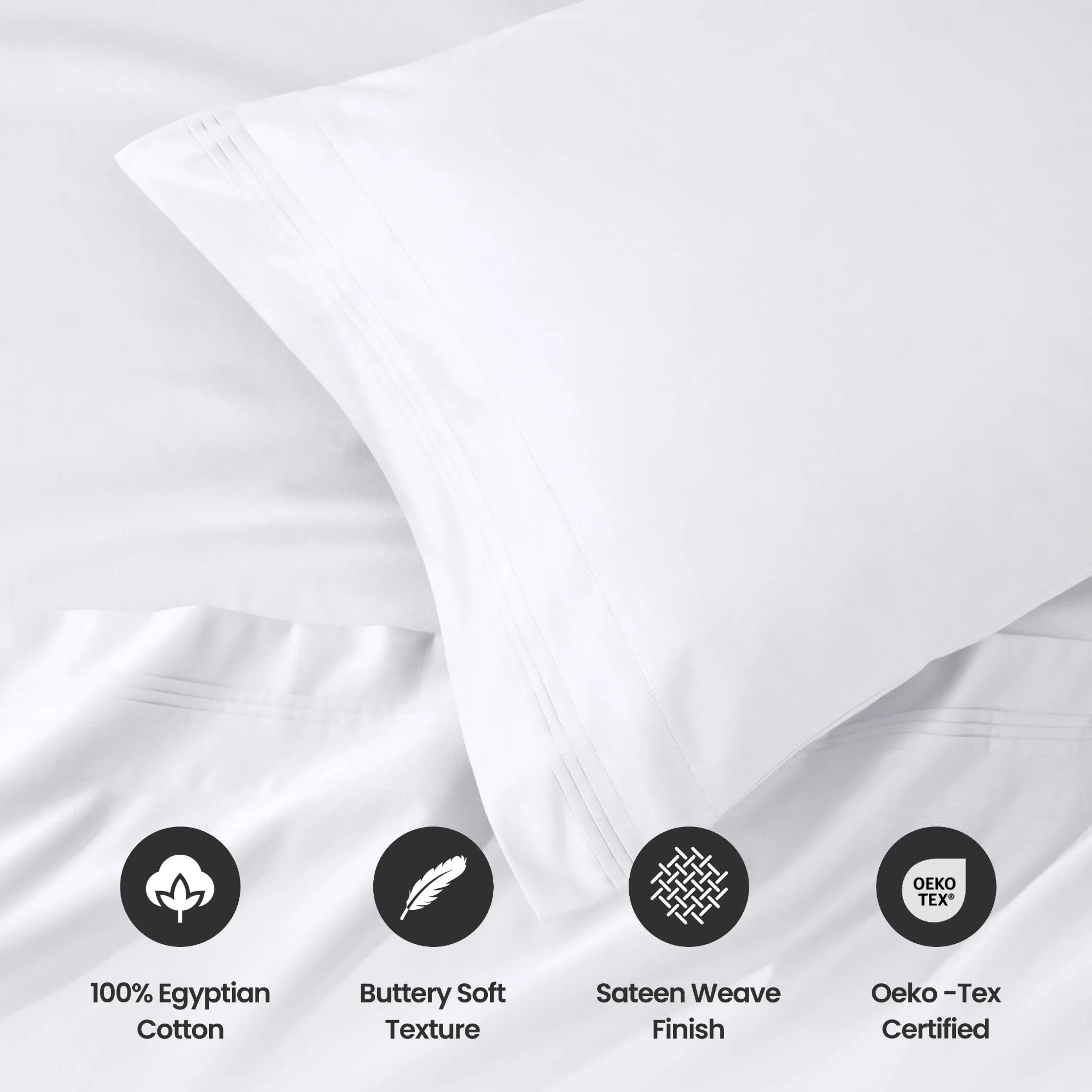 1000 Thread Count Egyptian Cotton Solid Pillowcase Set - Egyptian Cotton Pillowcases by Superior Brand