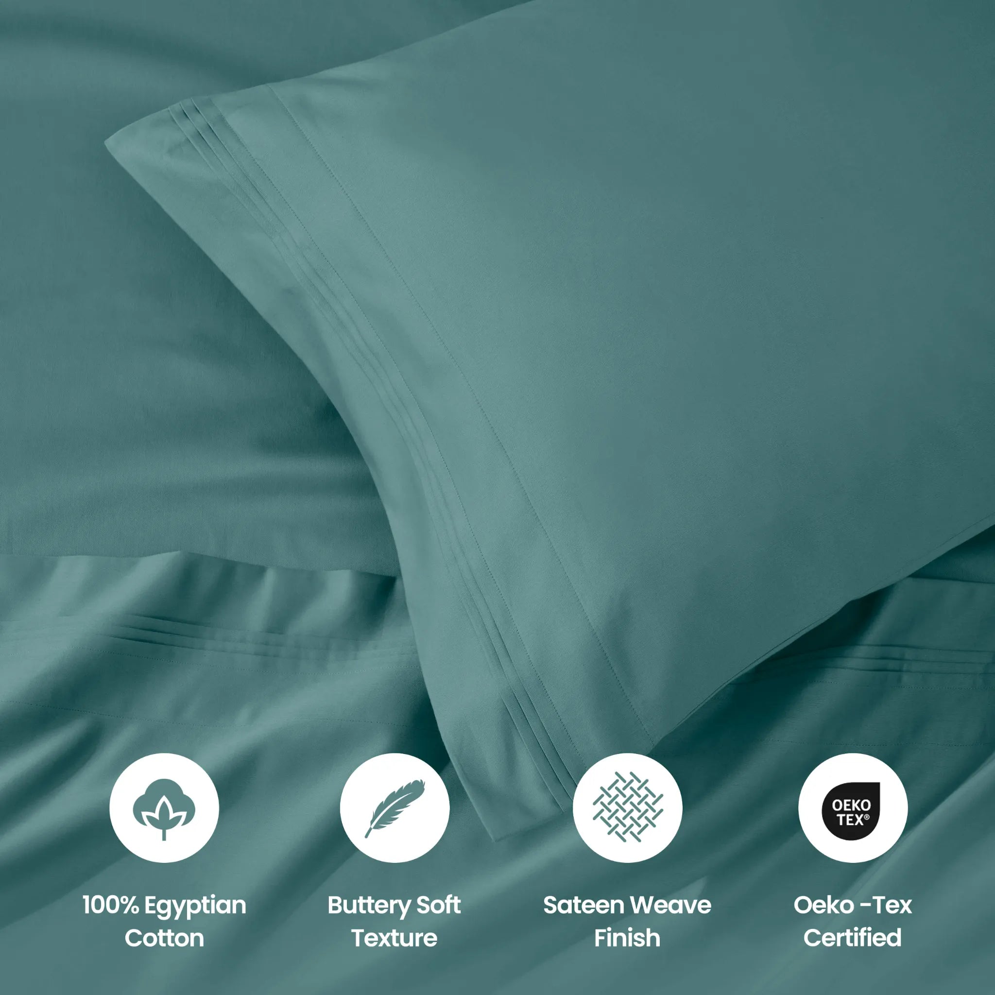 1000 Thread Count Egyptian Cotton Solid Pillowcase Set - Egyptian Cotton Pillowcases by Superior Brand