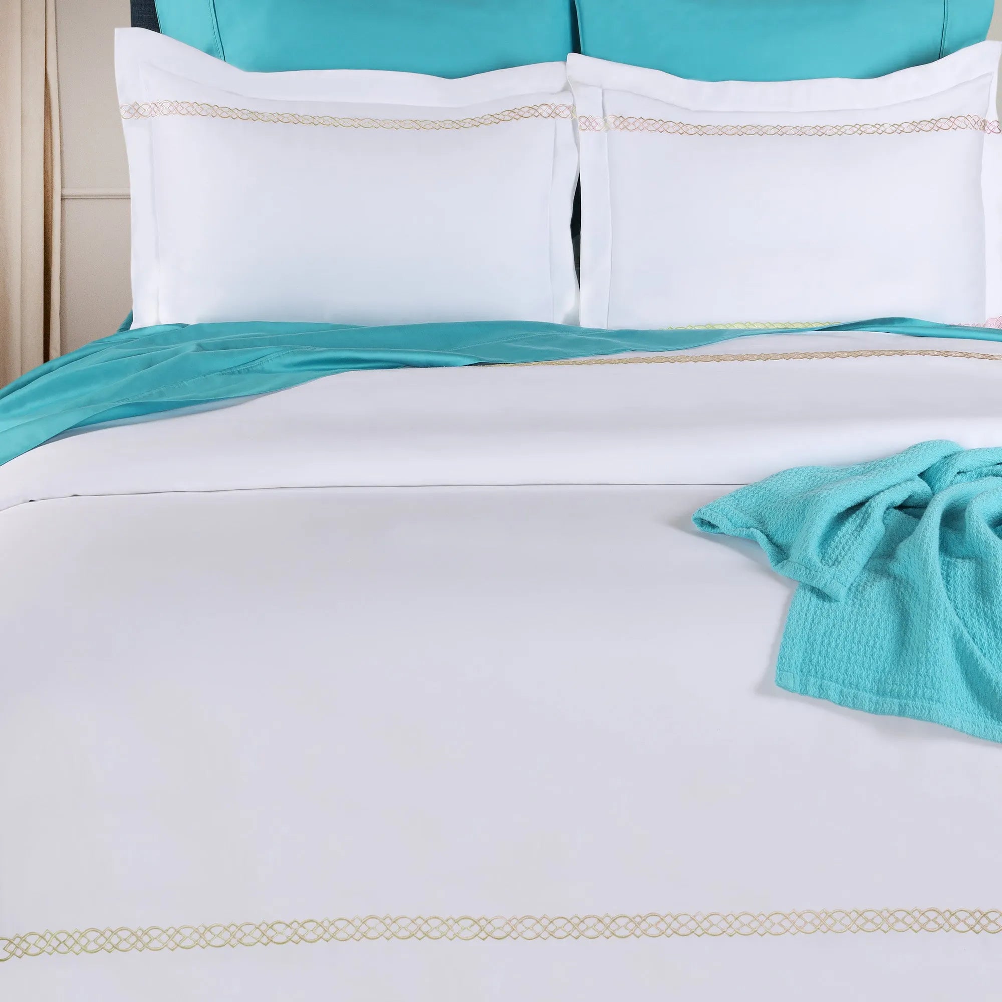 1000 Thread Count Egyptian Cotton Embroidered Duvet Cover - Egyptian Cotton Duvet Cover Set by Superior Brand