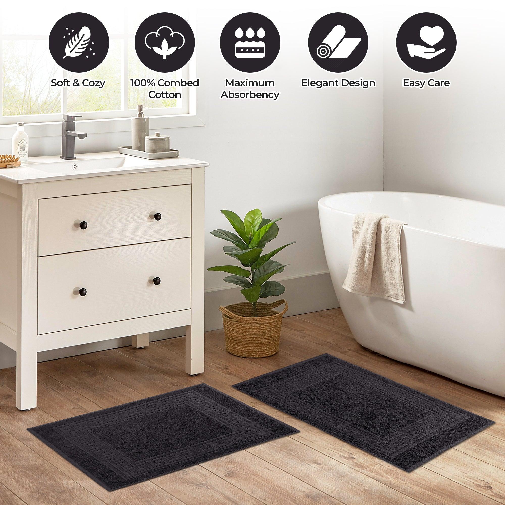 Egyptian Cotton Greek Key Infinity Border Bath Mat Set of 2 - Bath Mats by Superior Brand