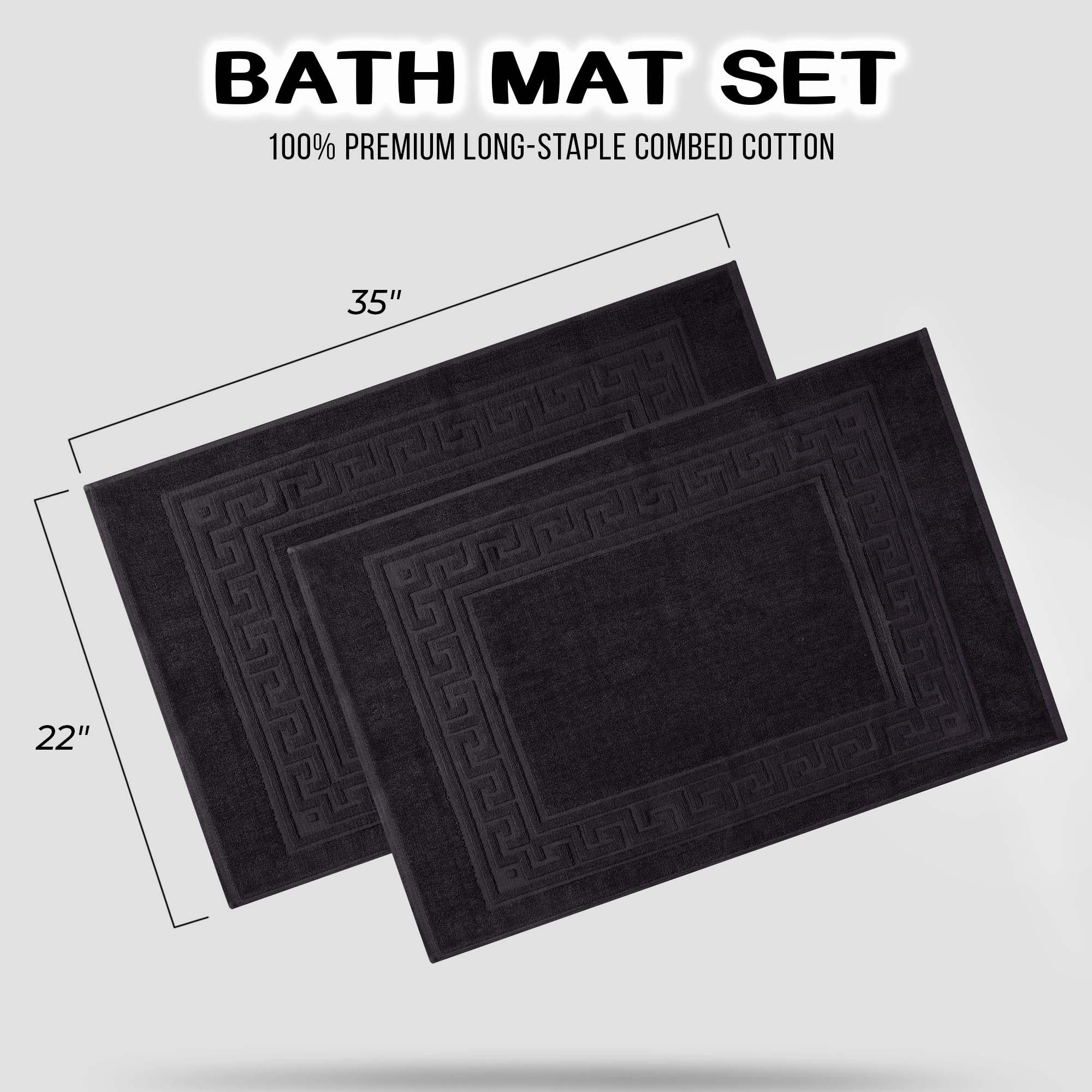 Egyptian Cotton Greek Key Infinity Border Bath Mat Set of 2 - Bath Mats by Superior Brand