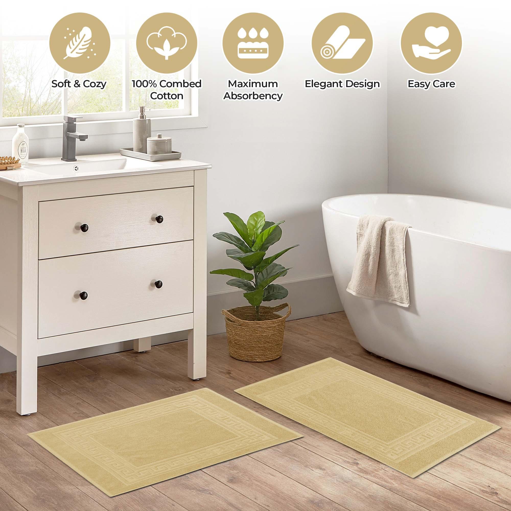 Egyptian Cotton Greek Key Infinity Border Bath Mat Set of 2 - Bath Mats by Superior Brand