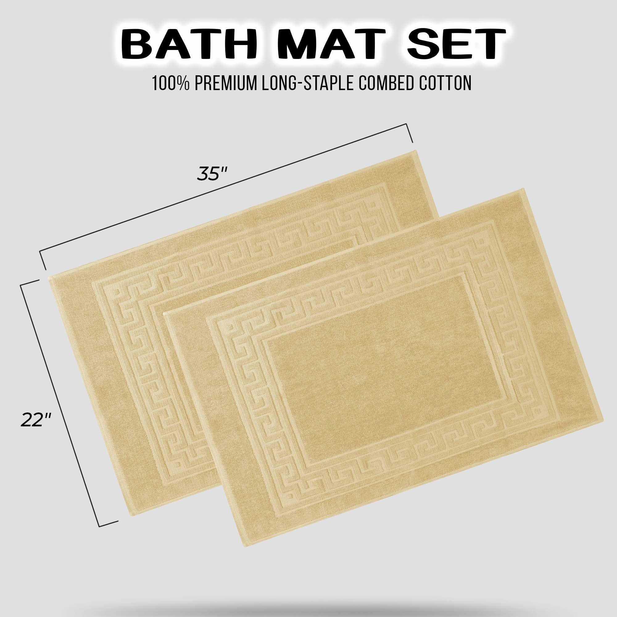 Egyptian Cotton Greek Key Infinity Border Bath Mat Set of 2 - Bath Mats by Superior Brand