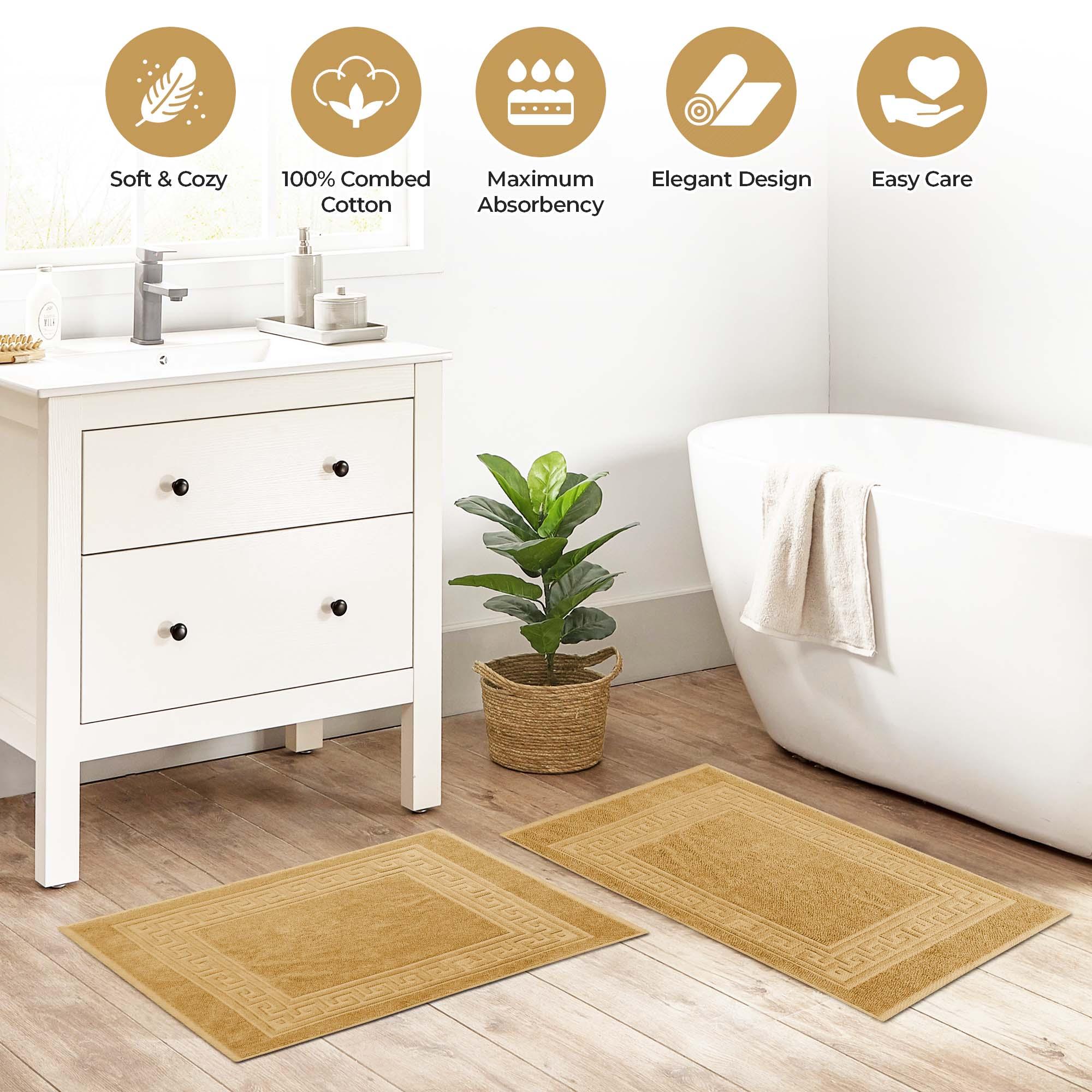 Egyptian Cotton Greek Key Infinity Border Bath Mat Set of 2 - Bath Mats by Superior Brand
