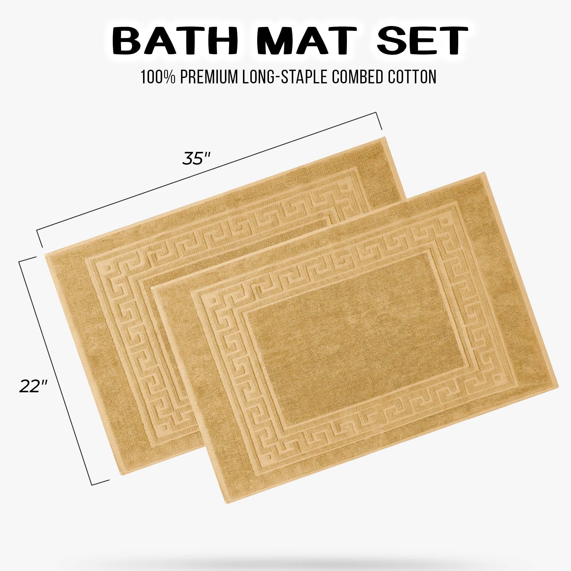 Egyptian Cotton Greek Key Infinity Border Bath Mat Set of 2 - Bath Mats by Superior Brand
