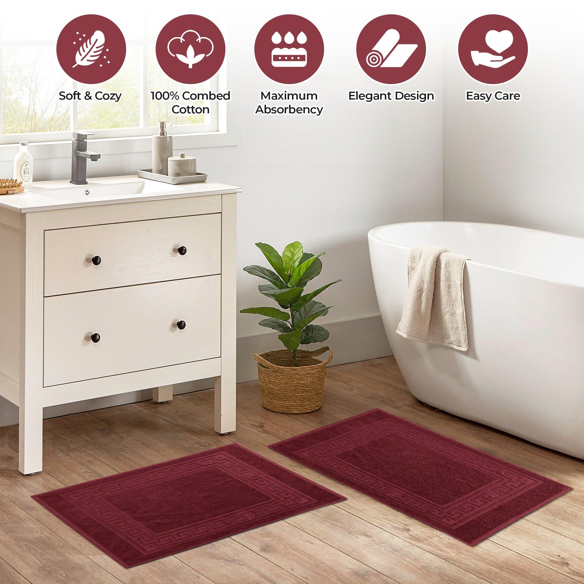 Egyptian Cotton Greek Key Infinity Border Bath Mat Set of 2 - Bath Mats by Superior Brand