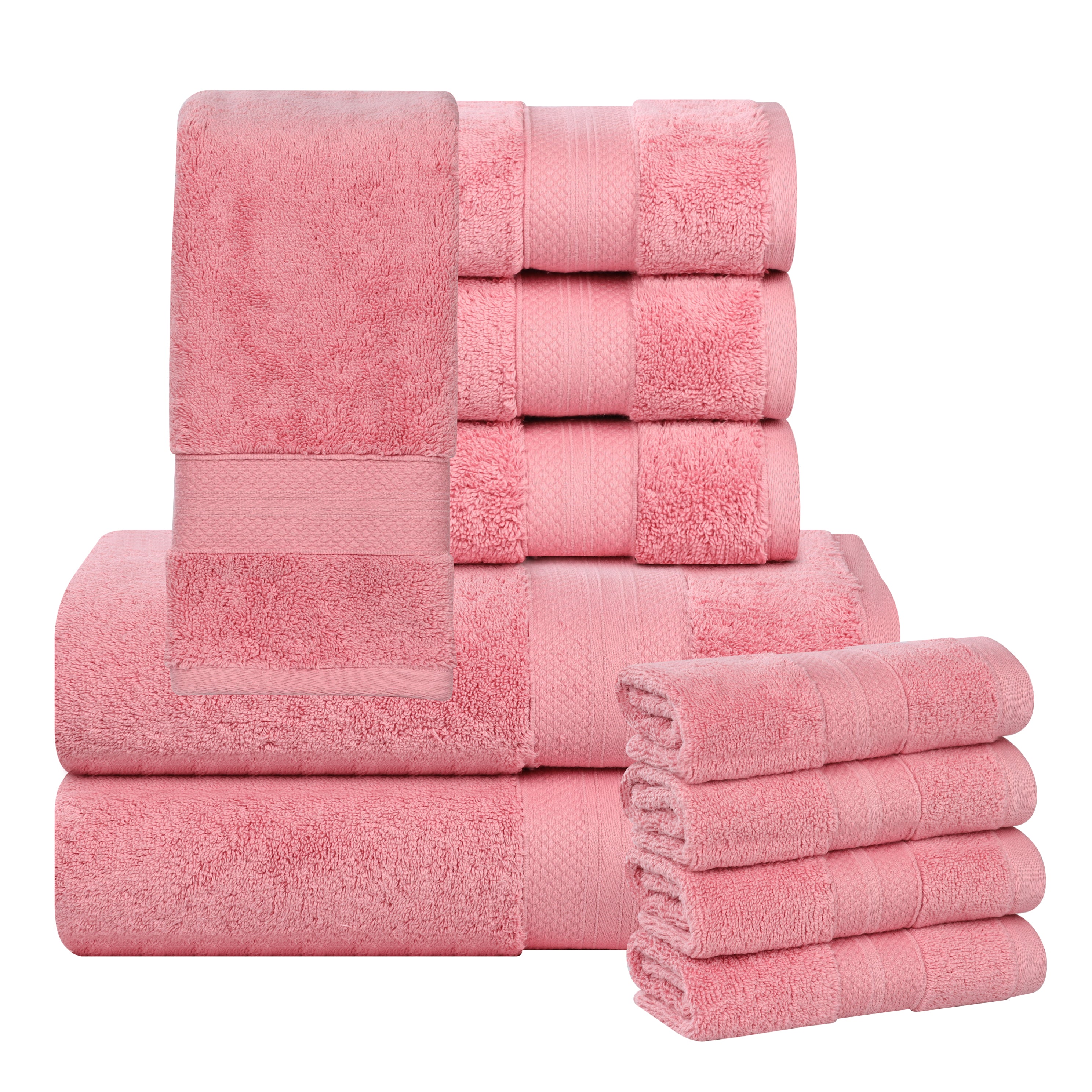 Aria Turkish Cotton Heavyweight Absorbent Solid 10 Piece Plush Towel Set - Towel Set by Superior Brand