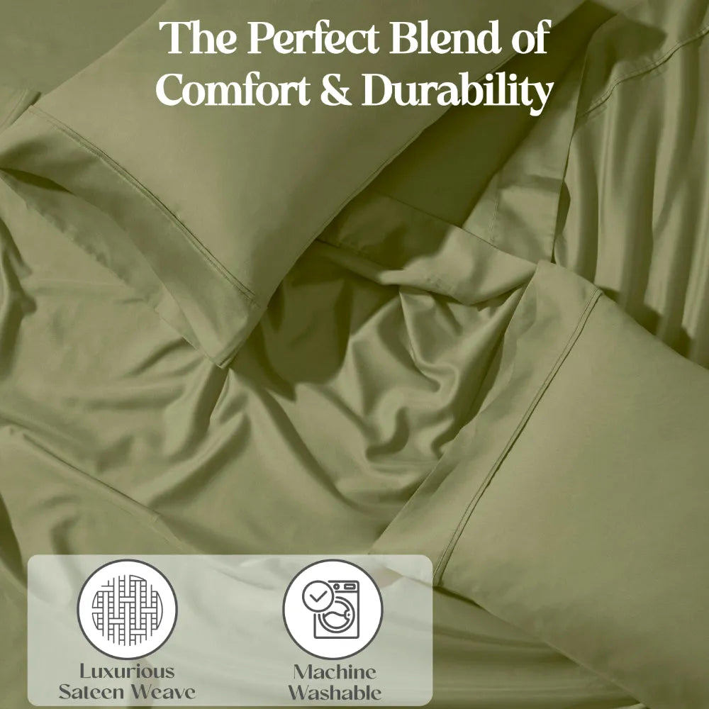 1200 Thread Count Cotton Blend 2 Piece Solid Pillowcase Set - Pillowcases by Superior Brand