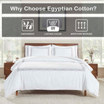 1200 Thread Count Egyptian Cotton Embroidered Duvet Cover - Egyptian Cotton Duvet Cover Set by Superior Brand