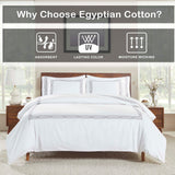 1200 Thread Count Egyptian Cotton Embroidered Duvet Cover - Egyptian Cotton Duvet Cover Set by Superior Brand