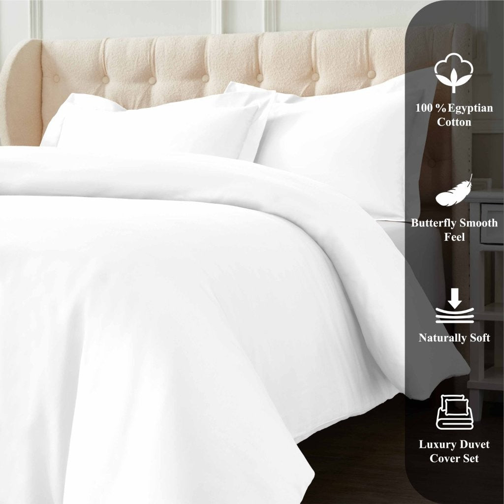 1200 Thread Count Egyptian Cotton Solid Duvet Cover - Egyptian Cotton Duvet Cover Set by Superior Brand