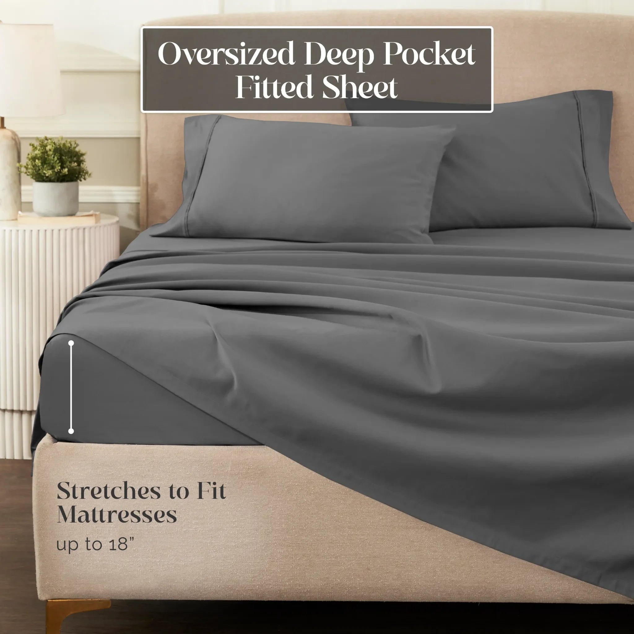 1200 Thread Count Egyptian Cotton Sateen Sheet Set - Egyptian Cotton Sheet Set by Superior Brand