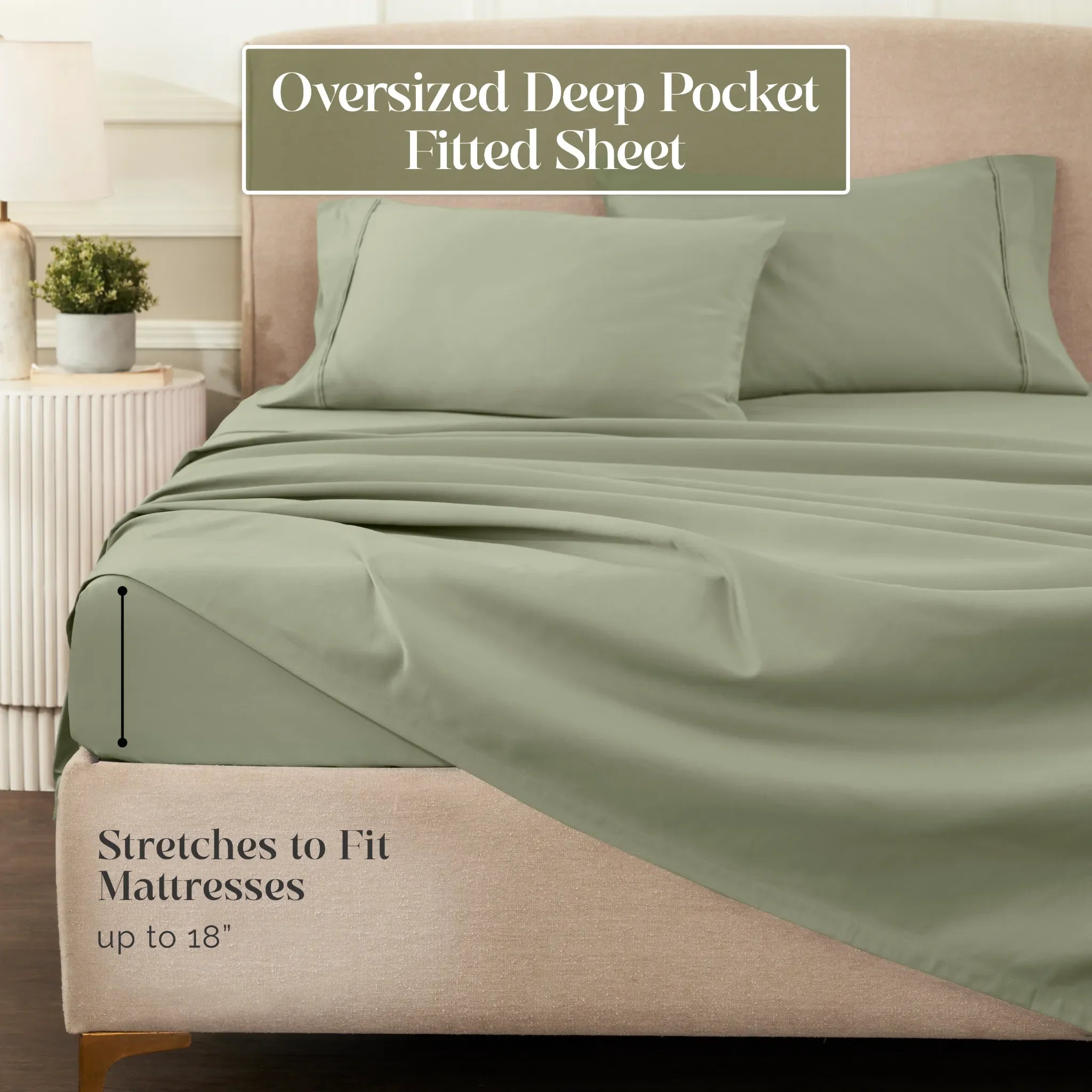 1200 Thread Count Egyptian Cotton Sateen Sheet Set - Egyptian Cotton Sheet Set by Superior Brand