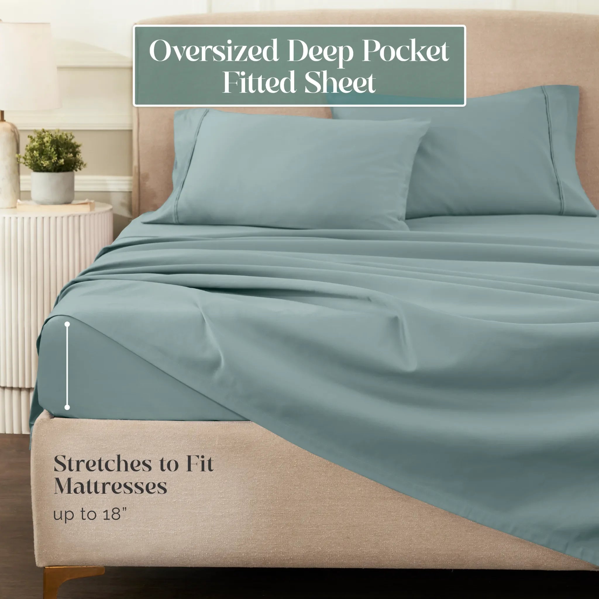 1200 Thread Count Egyptian Cotton Sateen Sheet Set - Egyptian Cotton Sheet Set by Superior Brand