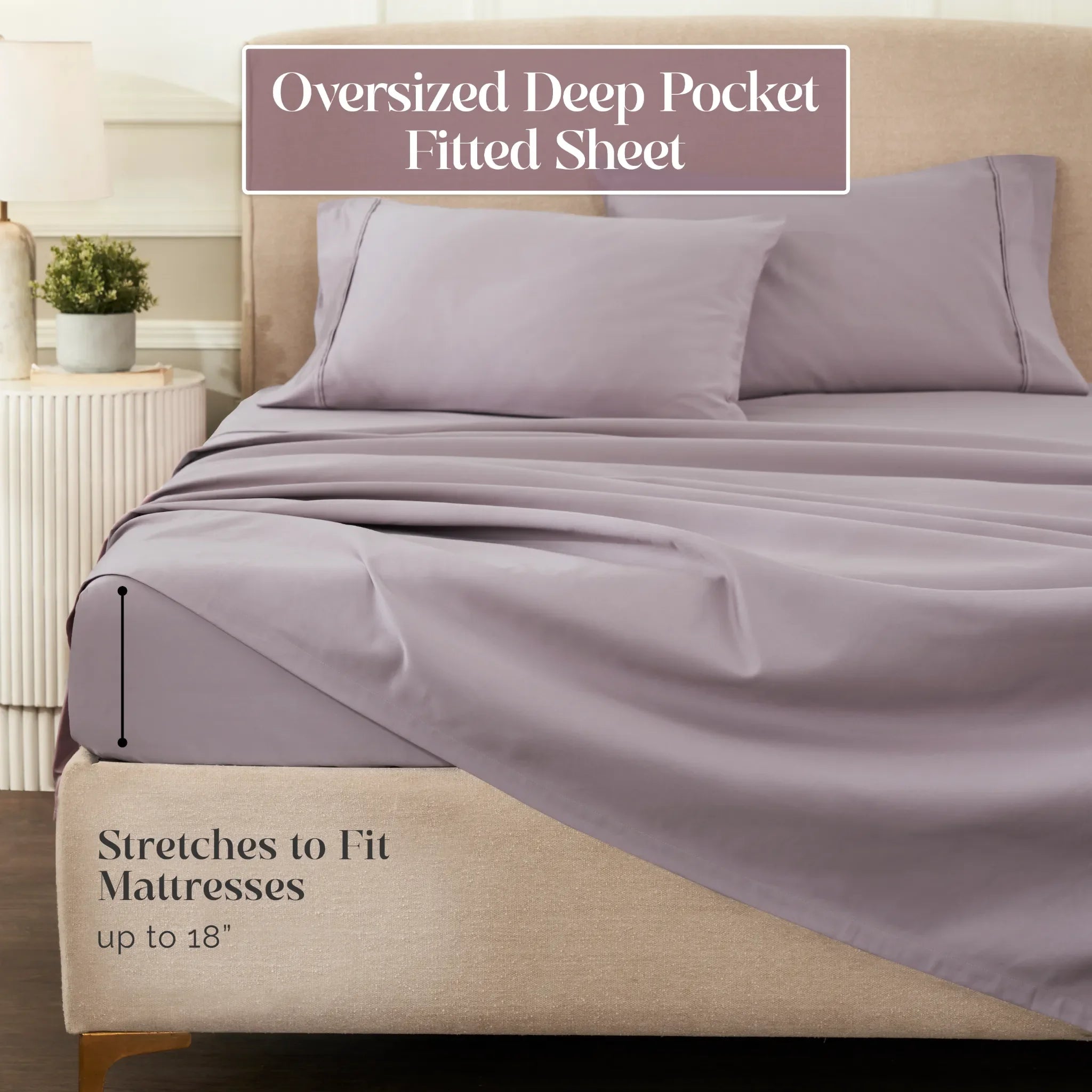 1200 Thread Count Egyptian Cotton Sateen Sheet Set - Egyptian Cotton Sheet Set by Superior Brand