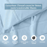 1200 Thread Count Egyptian Cotton Sateen Sheet Set - Egyptian Cotton Sheet Set by Superior Brand