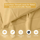 1200 Thread Count Egyptian Cotton Sateen Sheet Set - Egyptian Cotton Sheet Set by Superior Brand