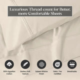 1200 Thread Count Egyptian Cotton Sateen Sheet Set - Egyptian Cotton Sheet Set by Superior Brand