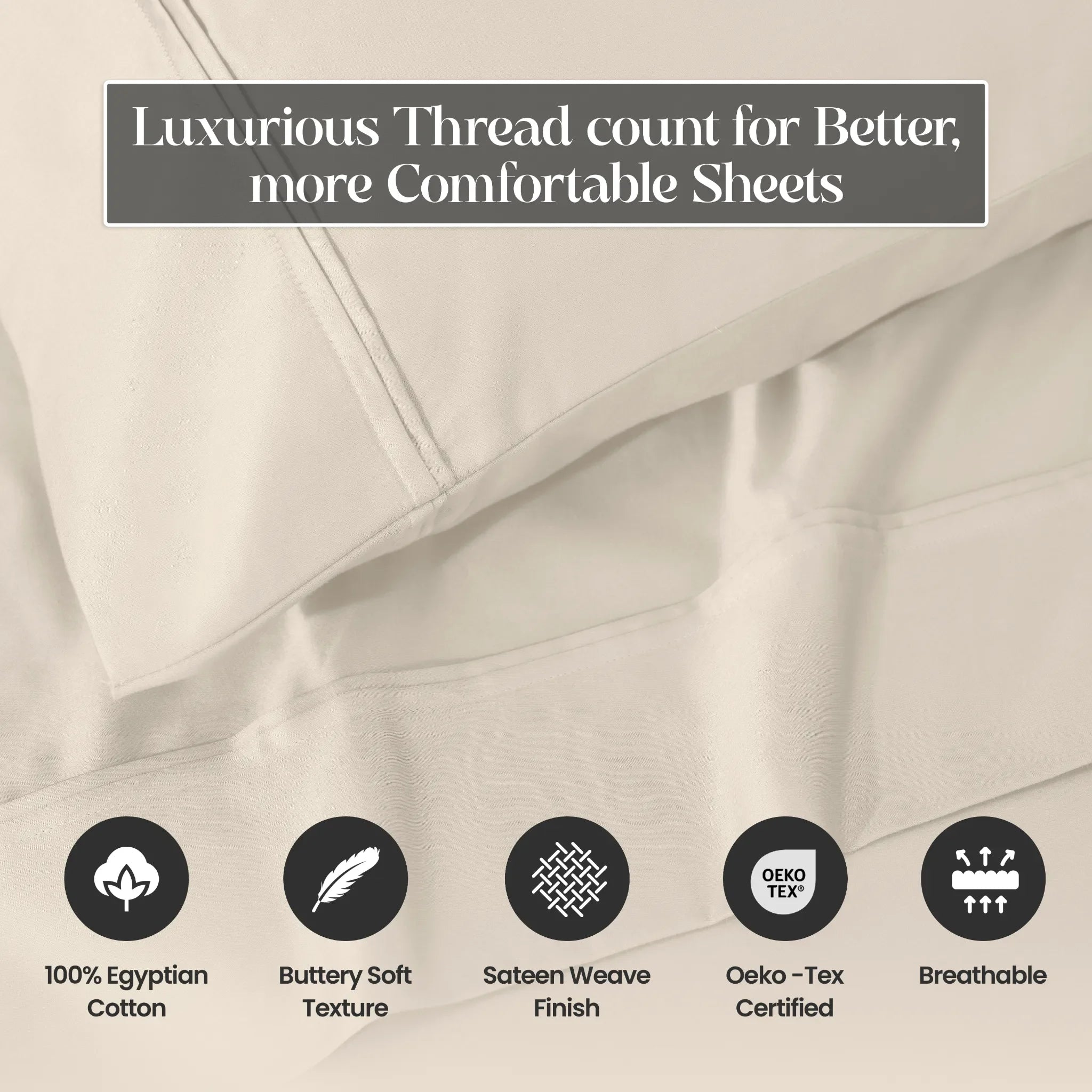 1200 Thread Count Egyptian Cotton Sateen Sheet Set - Egyptian Cotton Sheet Set by Superior Brand
