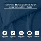 1200 Thread Count Egyptian Cotton Sateen Sheet Set - Egyptian Cotton Sheet Set by Superior Brand