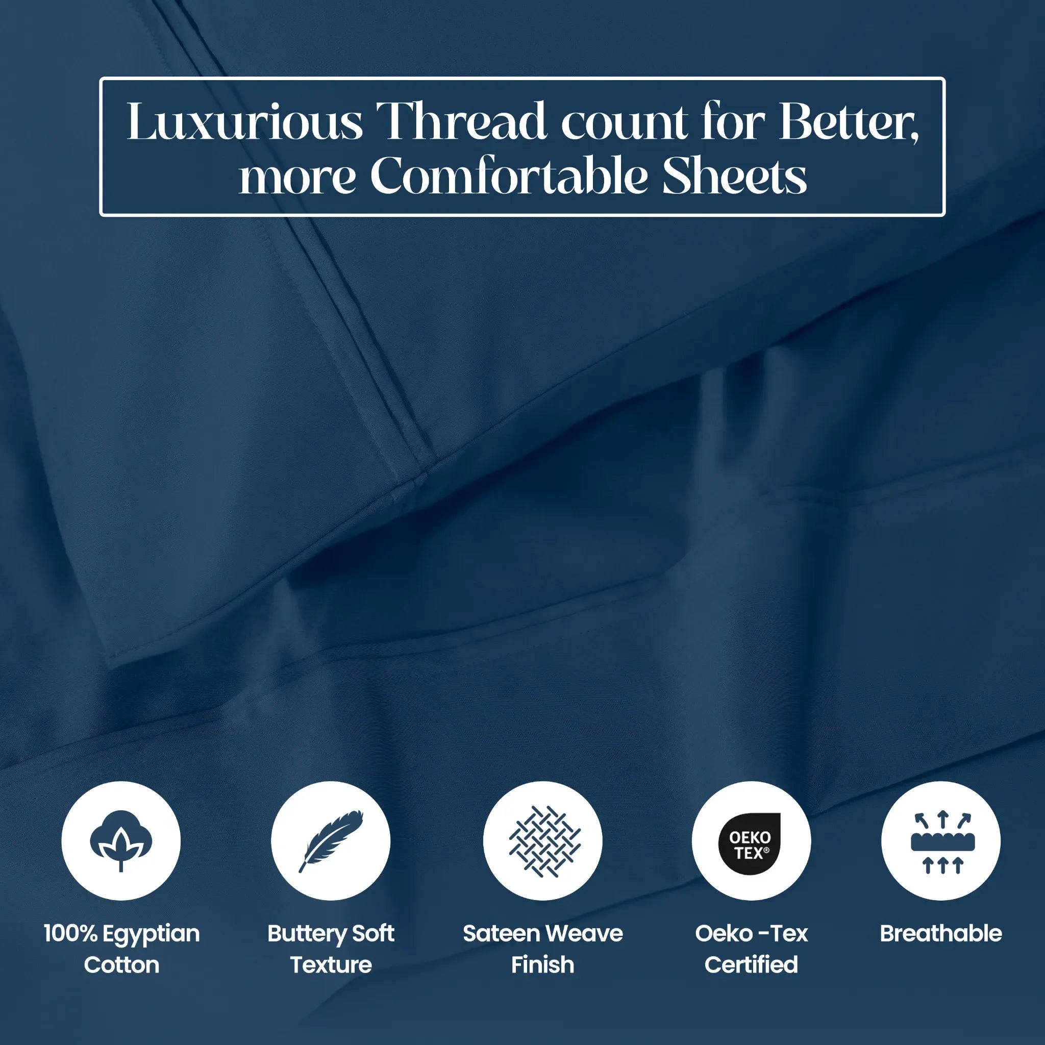 1200 Thread Count Egyptian Cotton Sateen Sheet Set - Egyptian Cotton Sheet Set by Superior Brand