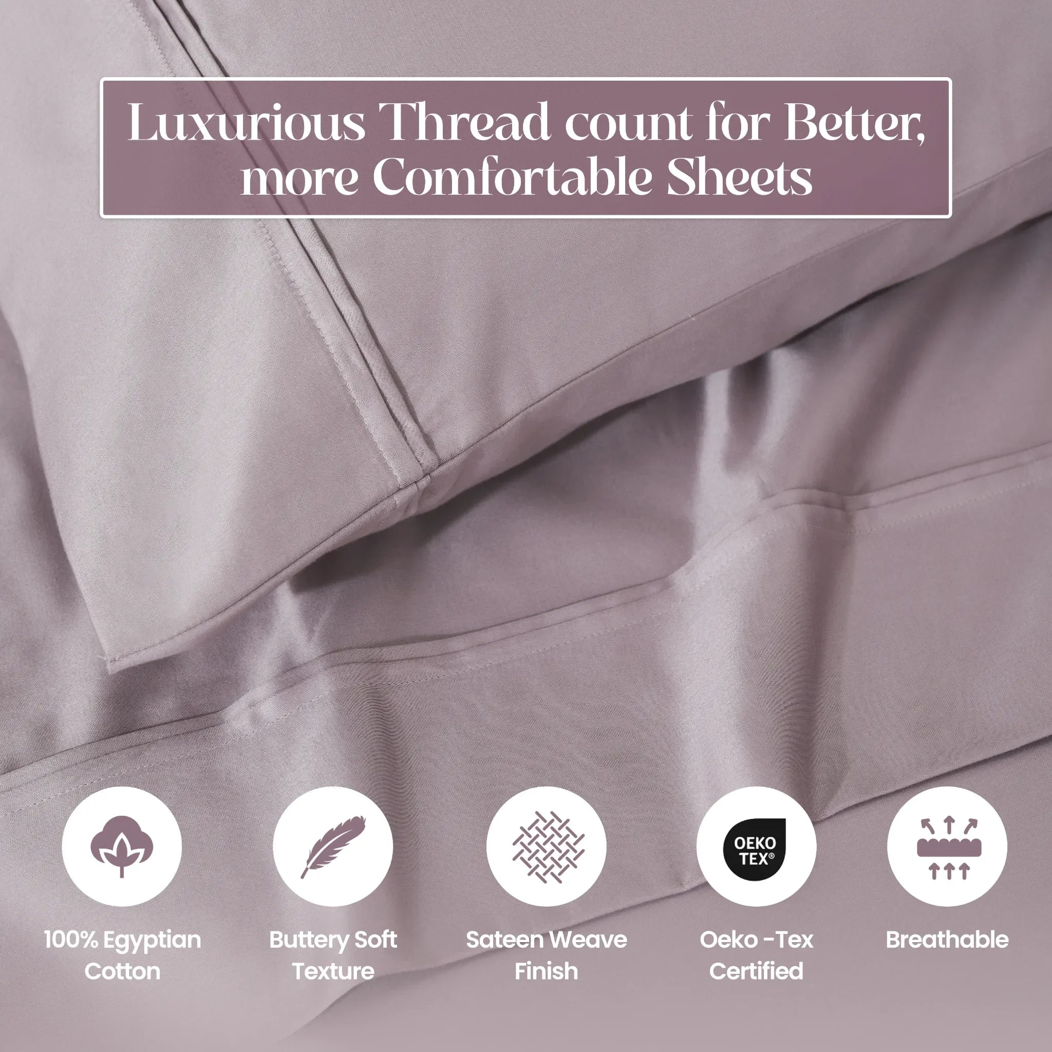 1200 Thread Count Egyptian Cotton Sateen Sheet Set - Egyptian Cotton Sheet Set by Superior Brand