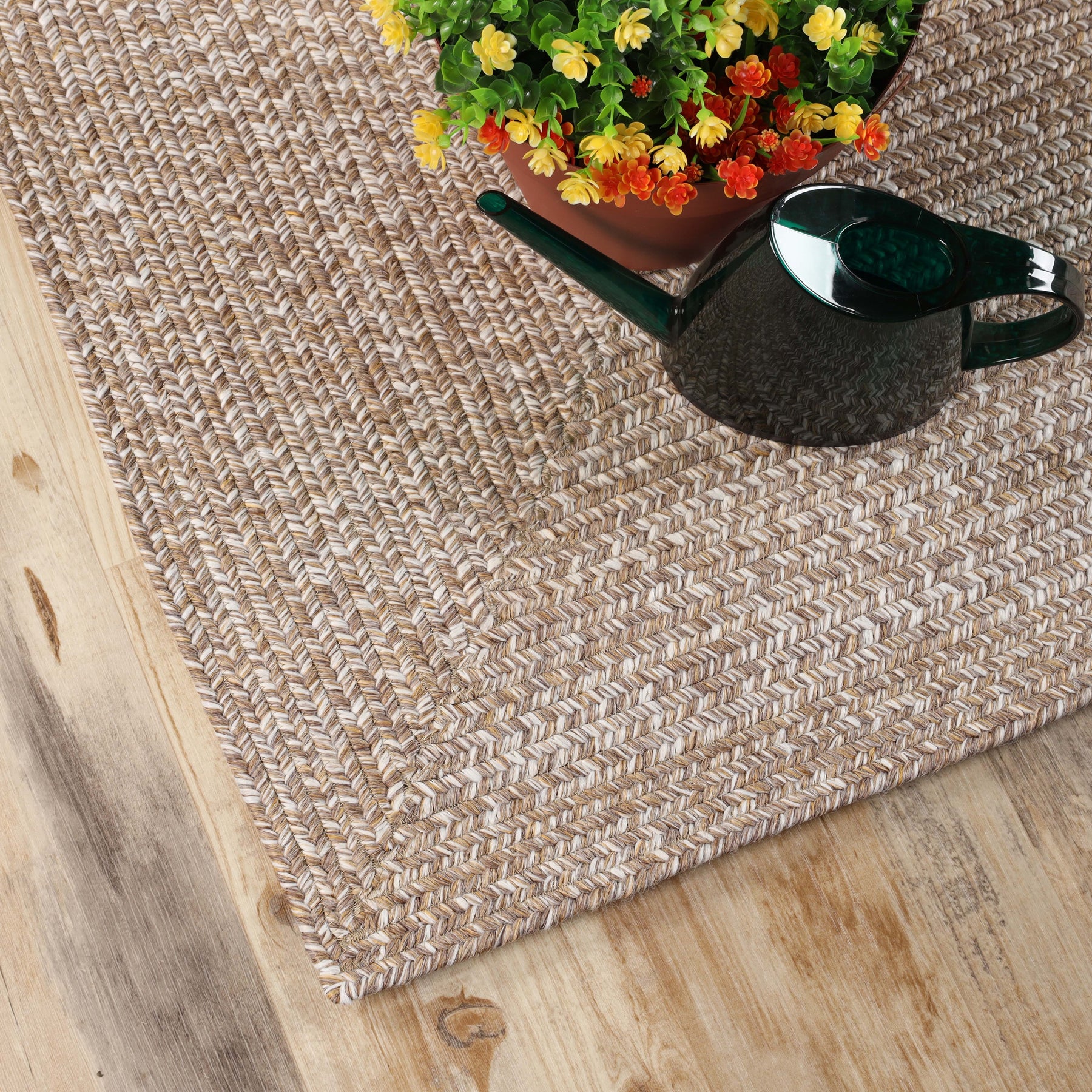 Superior Bohemian Multi-Toned Braided Patterned Indoor Outdoor Area Rug