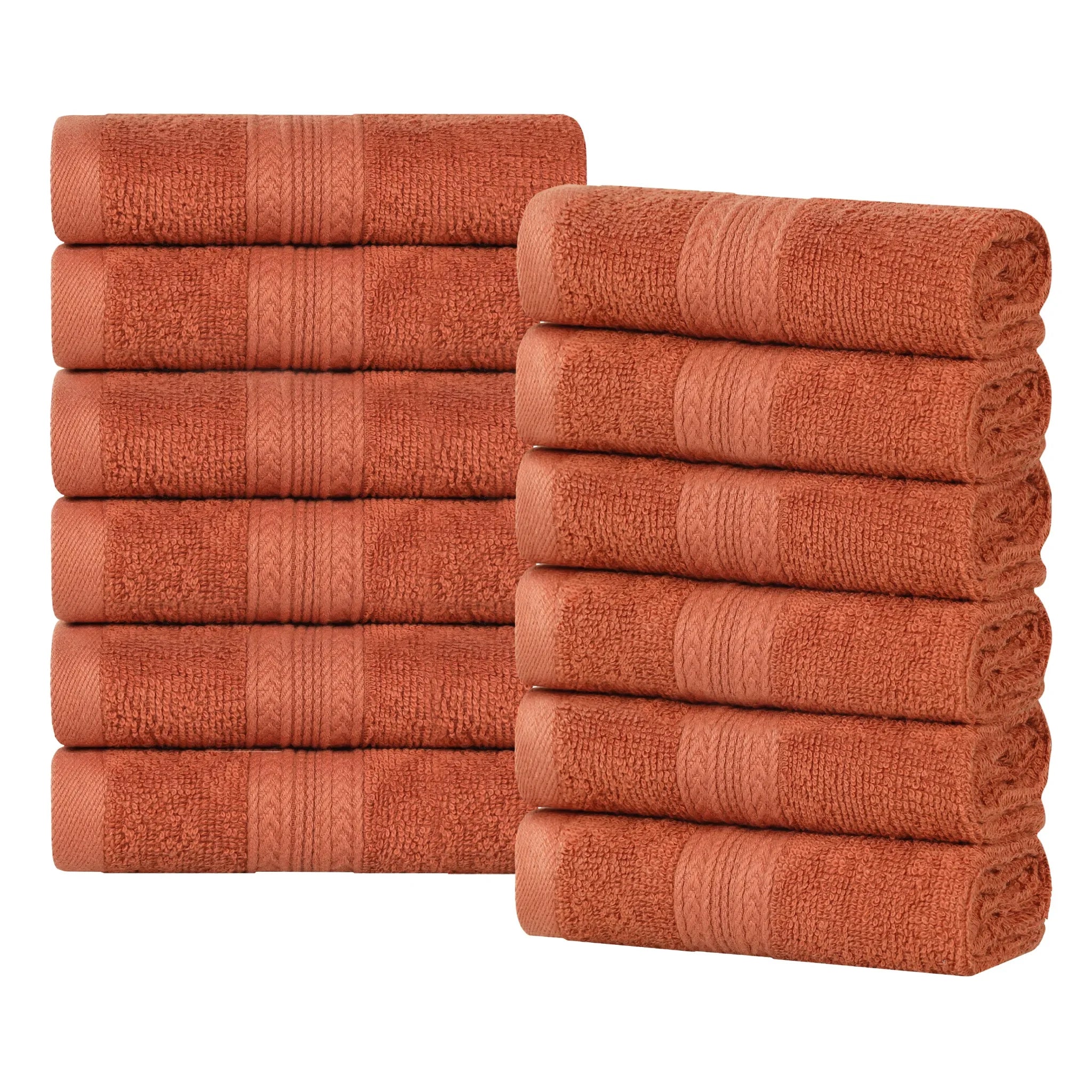 Eco-Friendly Ring-Spun Cotton 12-Piece Face Towel/Washcloth Set - Face Towel by Superior Brand