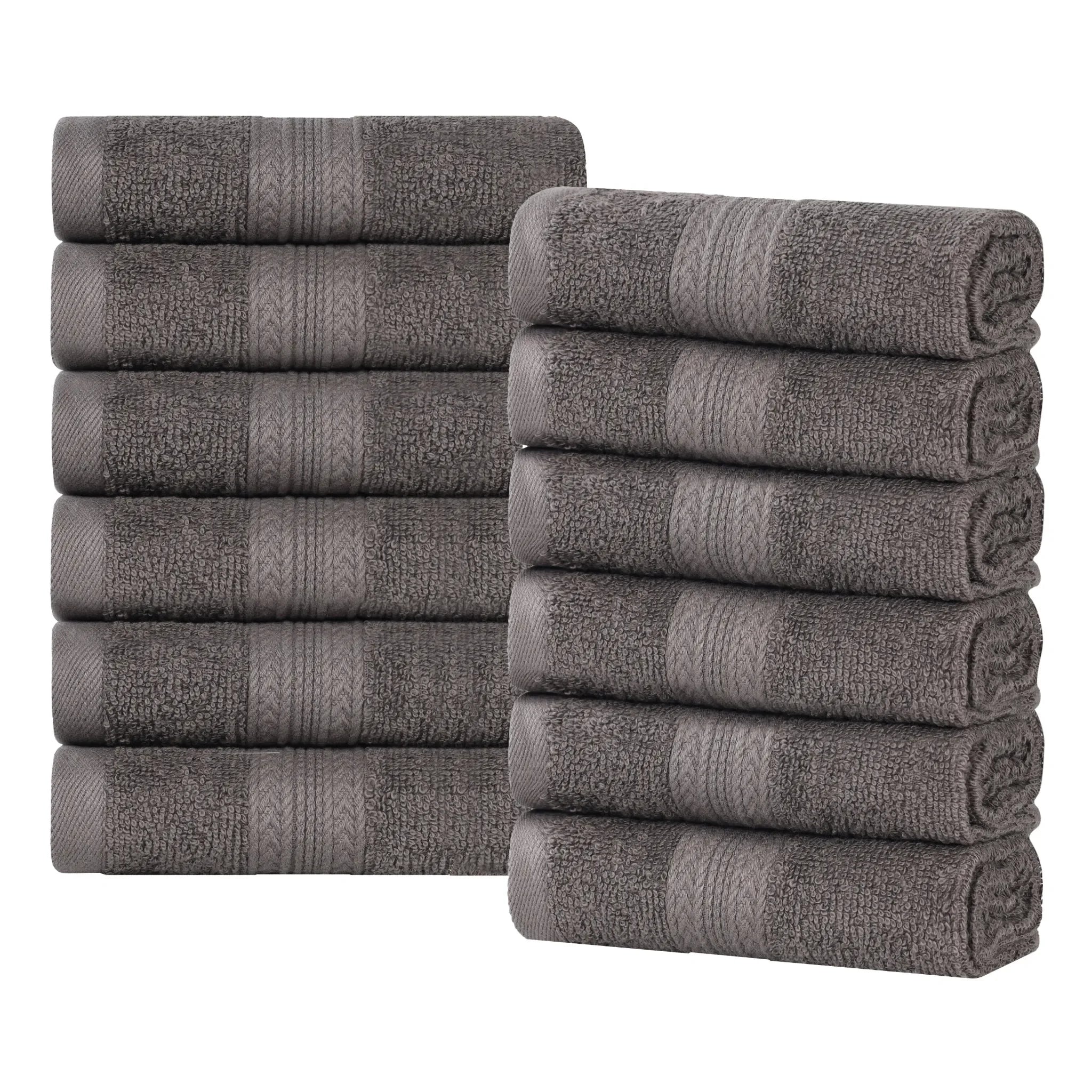 Eco-Friendly Ring-Spun Cotton 12-Piece Face Towel/Washcloth Set - Face Towel by Superior Brand
