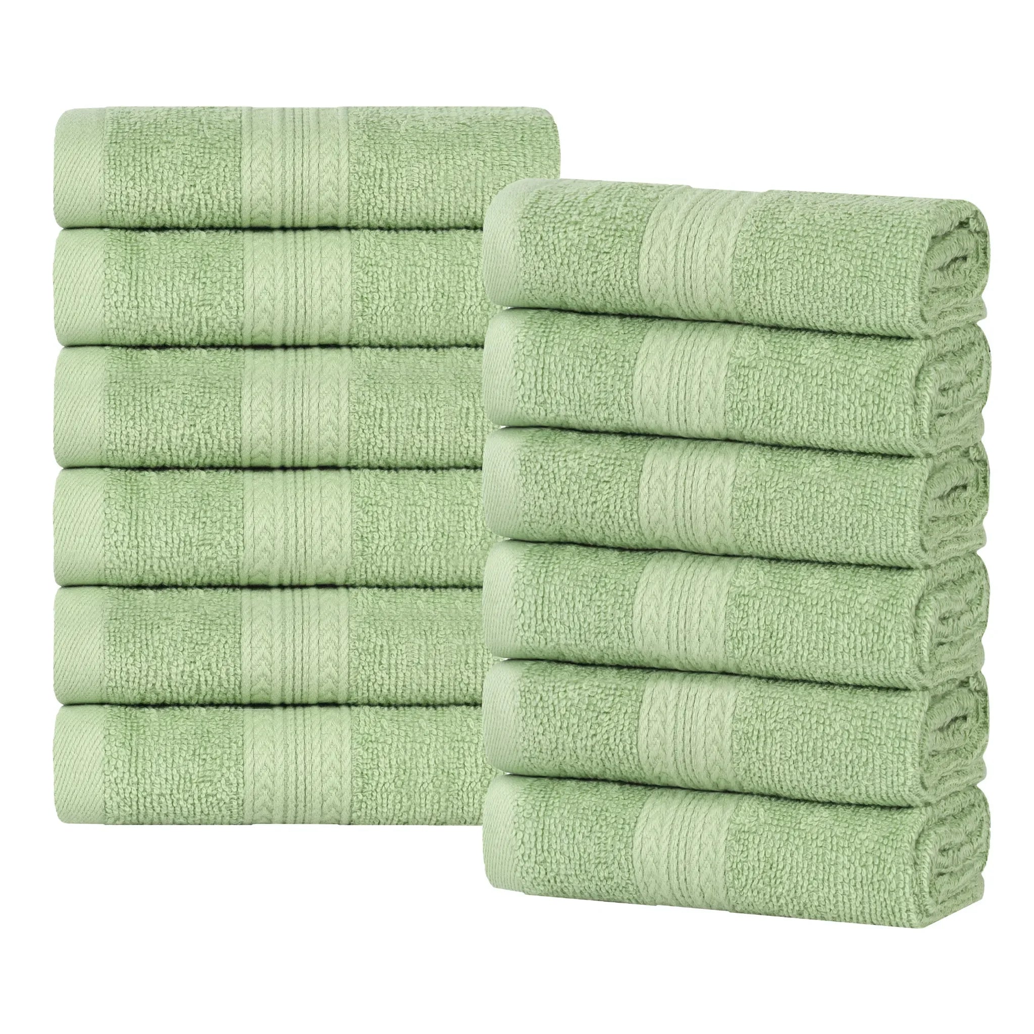 Eco-Friendly Ring-Spun Cotton 12-Piece Face Towel/Washcloth Set - Face Towel by Superior Brand