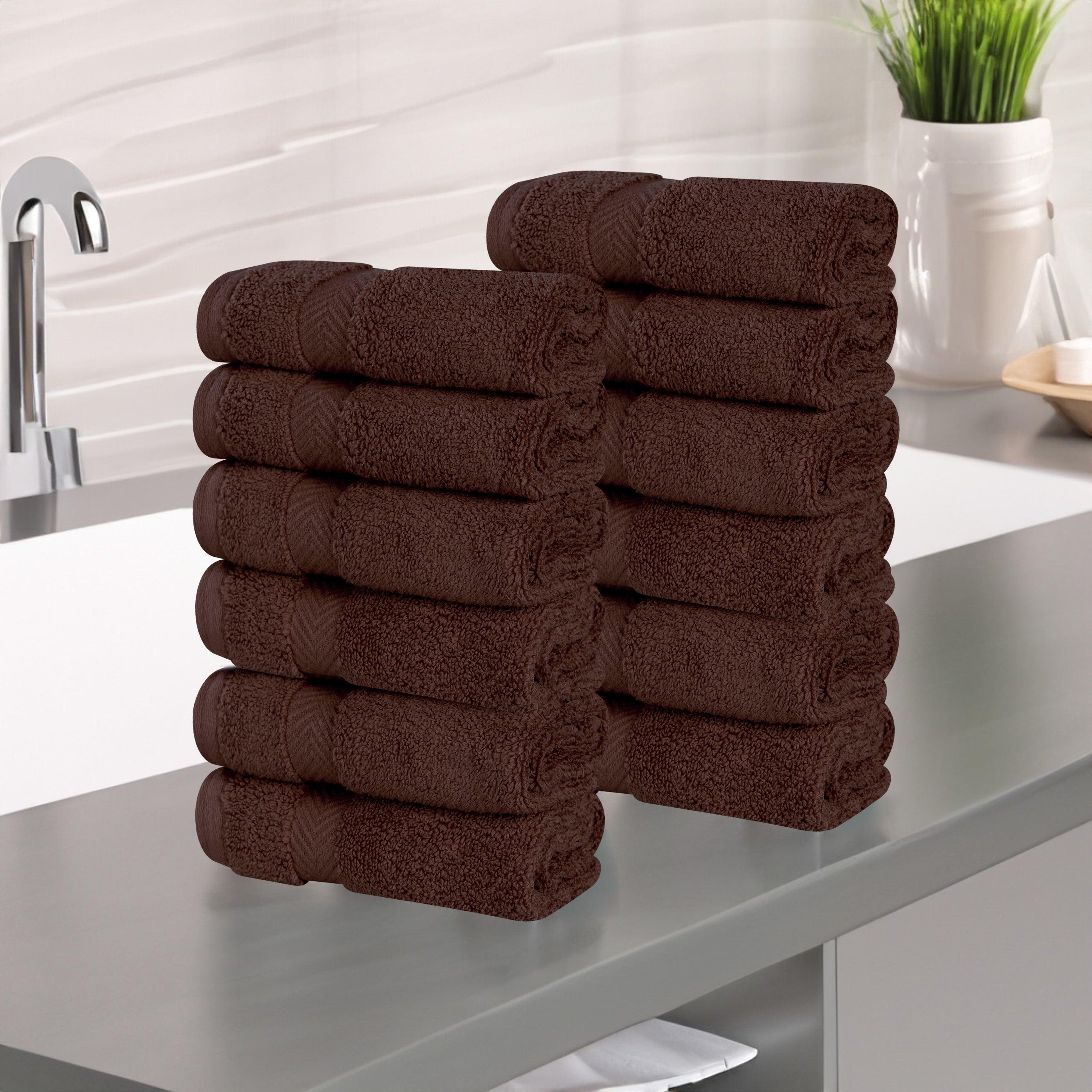Zero Twist Cotton Ultra-Soft Absorbent Face Towel Washcloth Set of 12 - Face Towel by Superior Brand