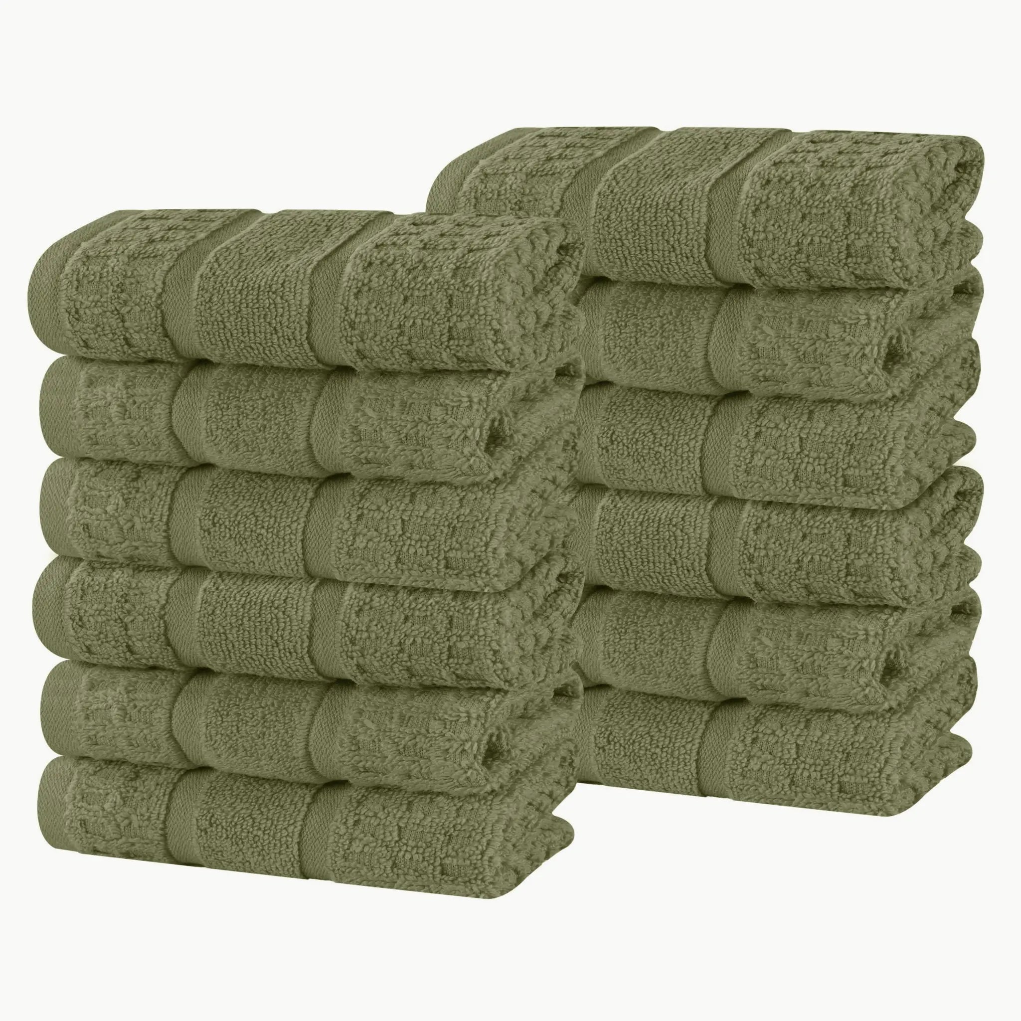 Napa Zero-Twist Cotton Waffle Face Towel Set 12 Piece - Towel Set by Superior Brand
