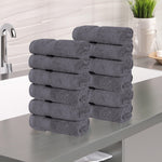 Zero Twist Cotton Ultra-Soft Absorbent Face Towel Washcloth Set of 12 - Face Towel by Superior Brand